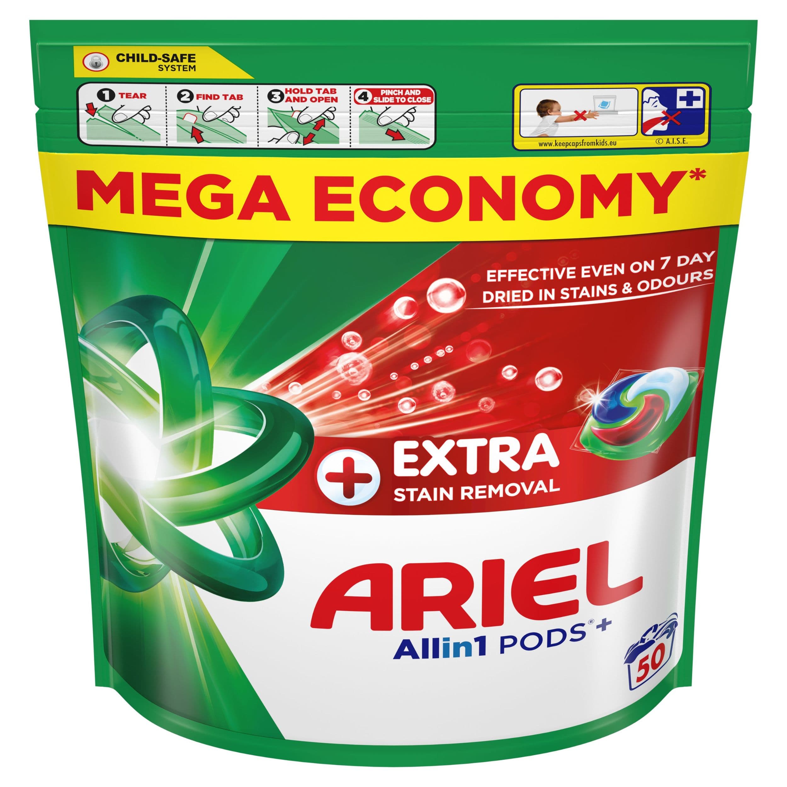 Ariel Gelové Kapsle Extra Hygiene 50 dávek
