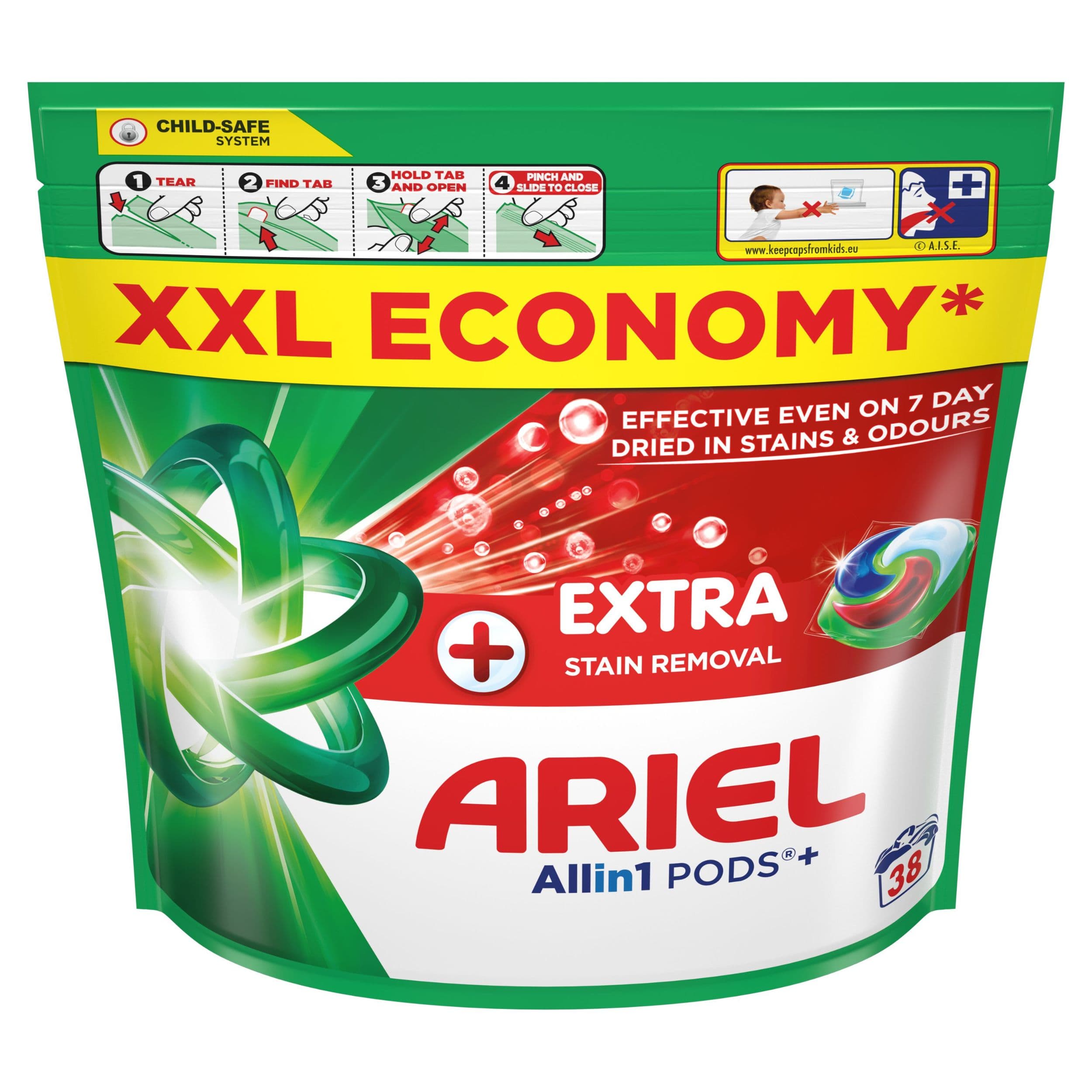 Ariel Gelové Kapsle Extra Hygiene 38 dávek