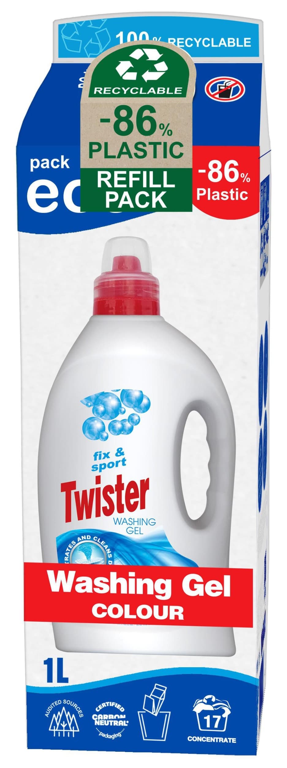 Twister R-Pack prací gel Color 1000ml 17 praní
