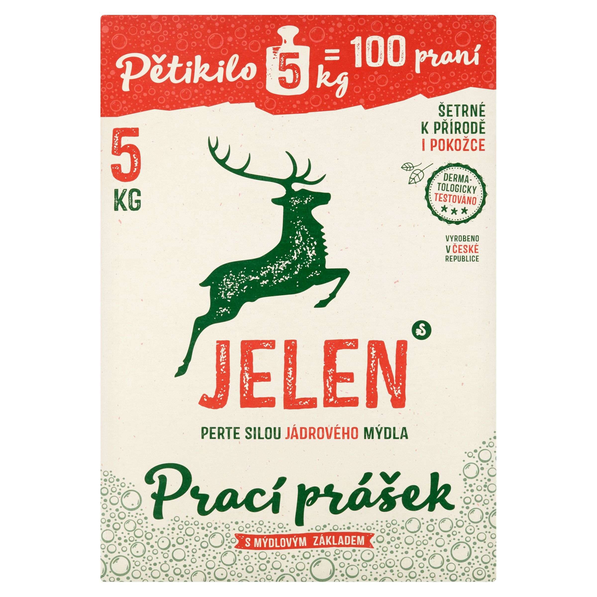 Jelen Prací prášek s mýdlovým základem 100 praní 5 kg
