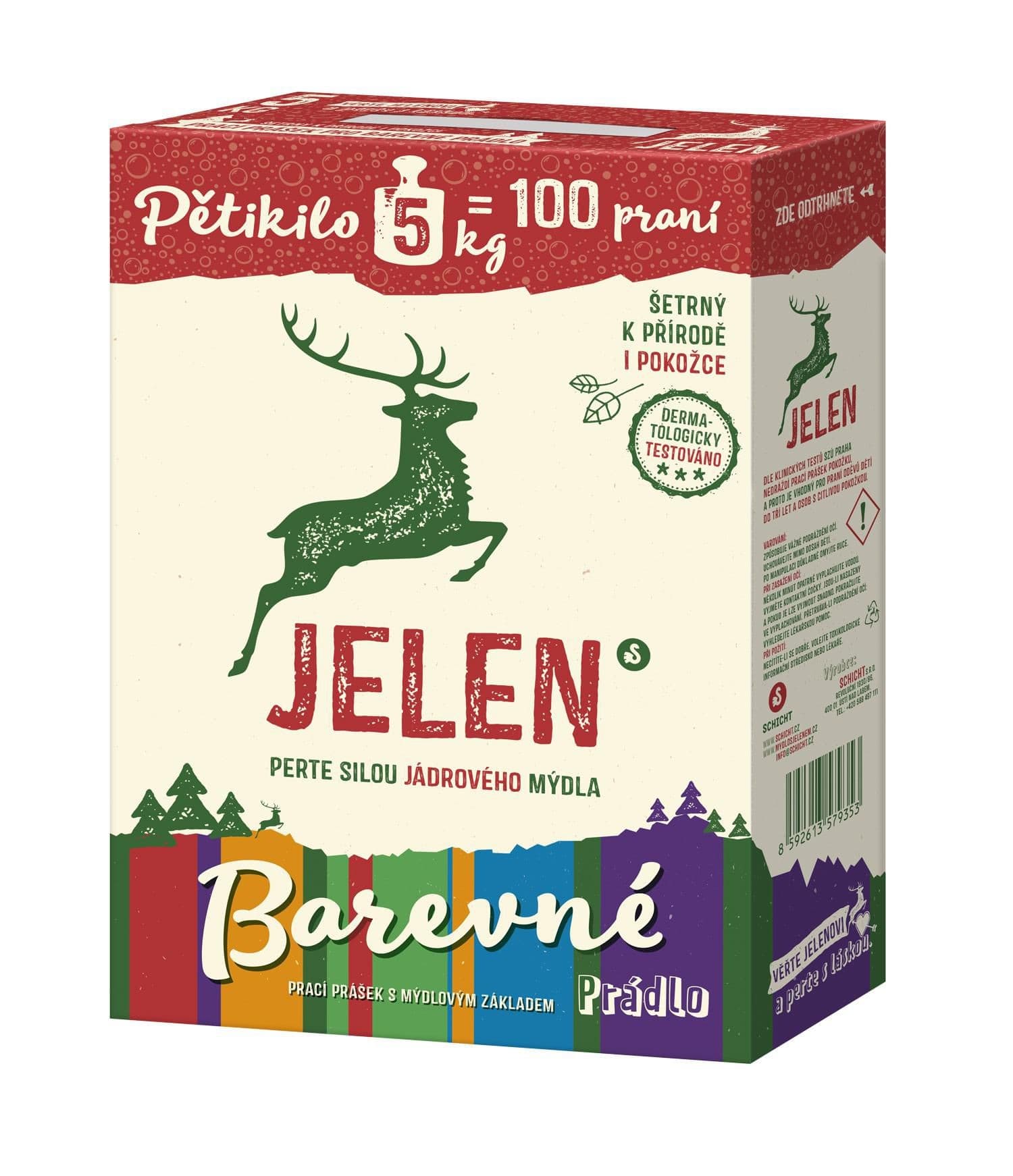 Jelen prací prášek na barevné prádlo 5 kg 100 praní