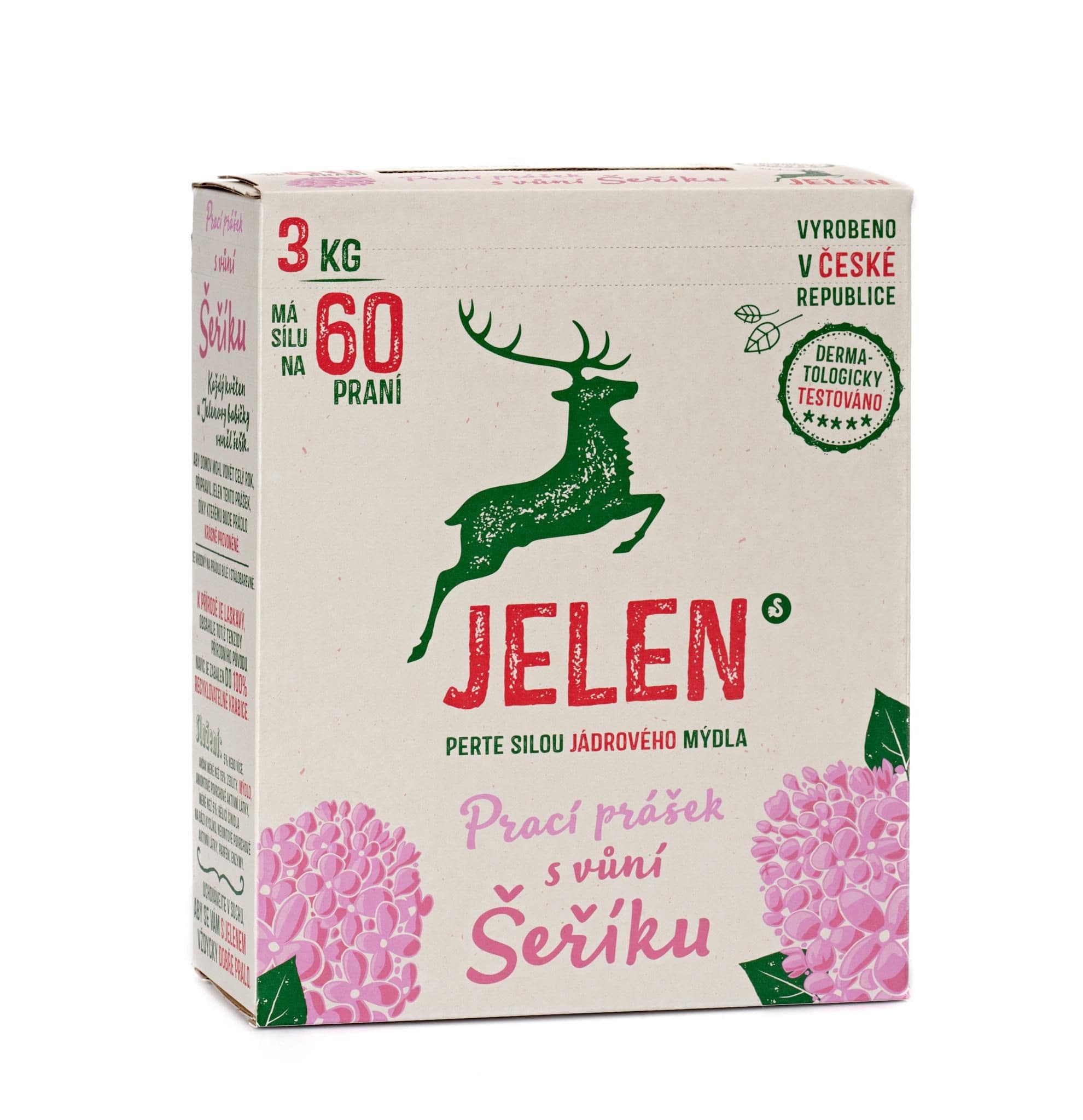 Jelen mýdlový prášek Šeřík 3 kg 60 dávek