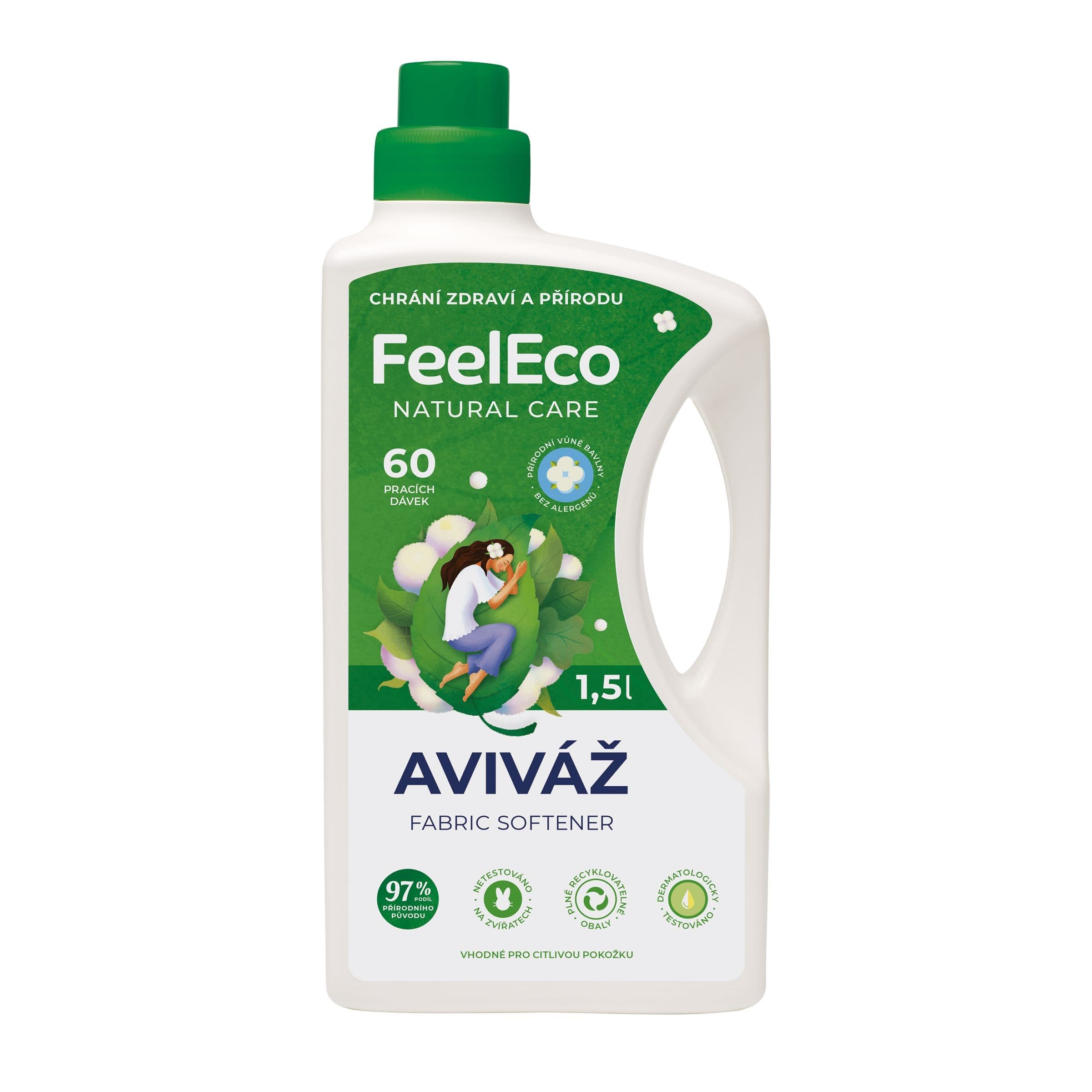 FeelEco Aviváž s vůní bavlny 1,5 l, 60 pracích dávek