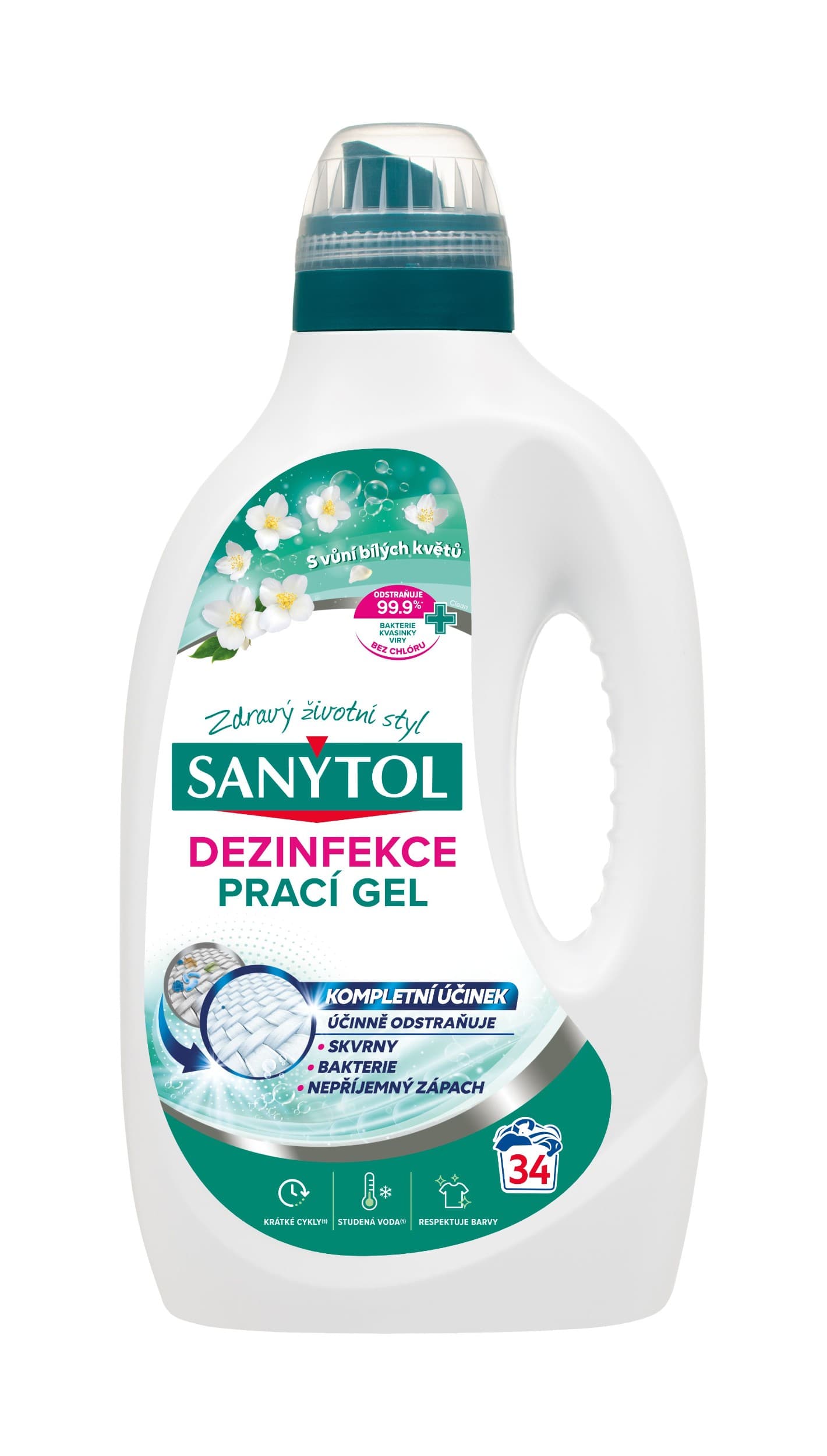 Sanytol dezinfekční prací gel květinová vůně 1,7 l 34 praní
