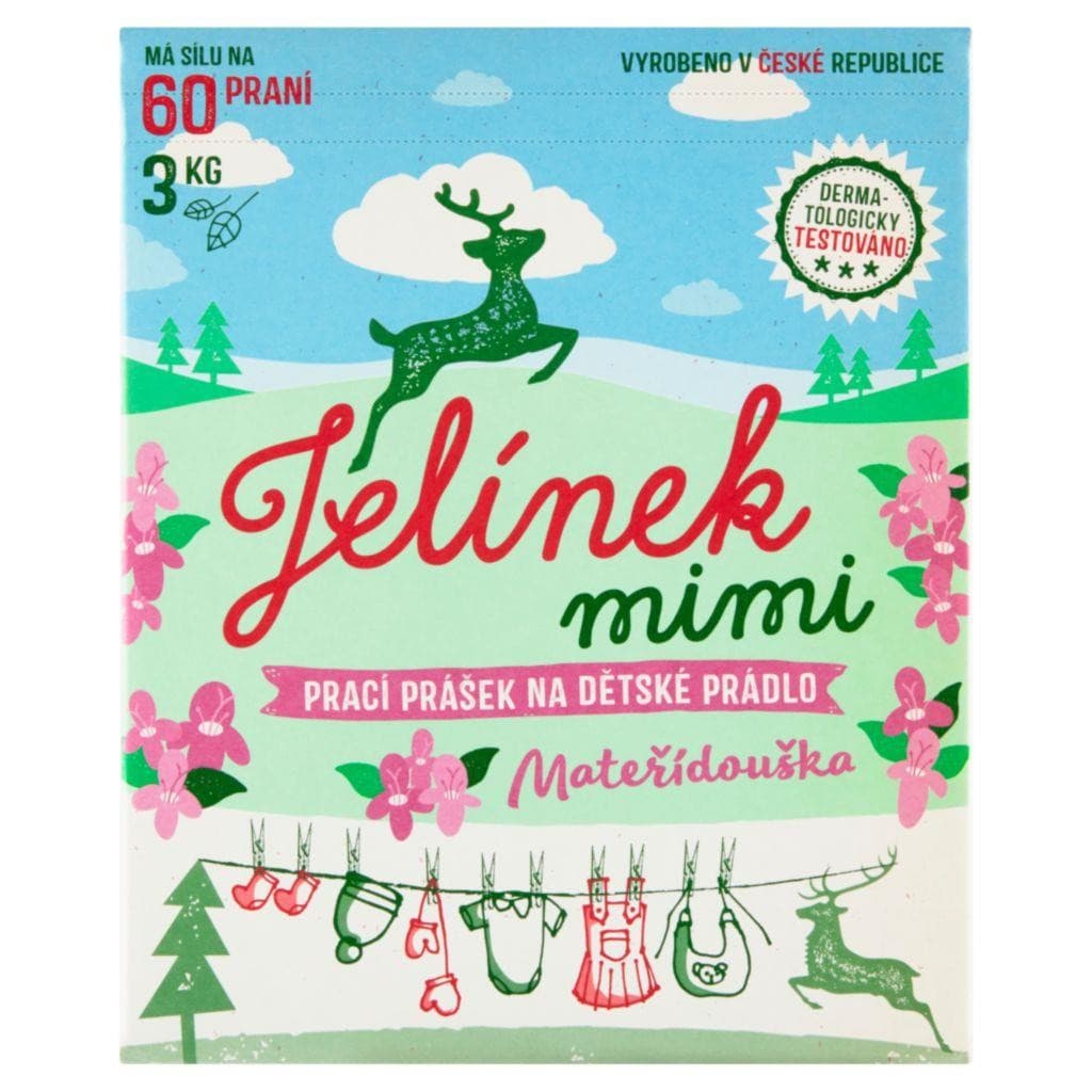 Jelínek Mimi Prací prášek na dětské prádlo mateřídouška 3kg, 60 praní