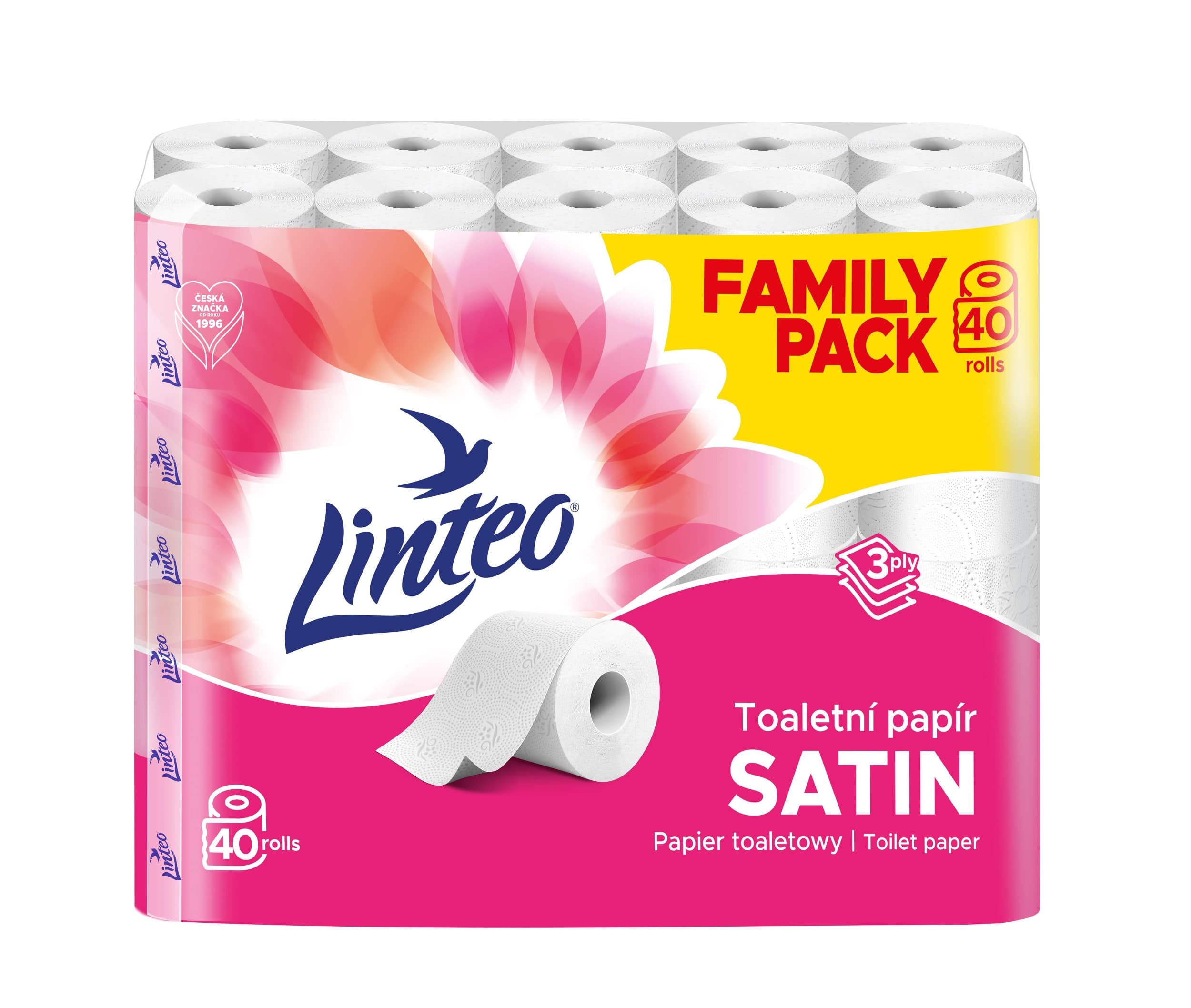 Linteo toaletní papír Classic 3vrstvý 40 ks