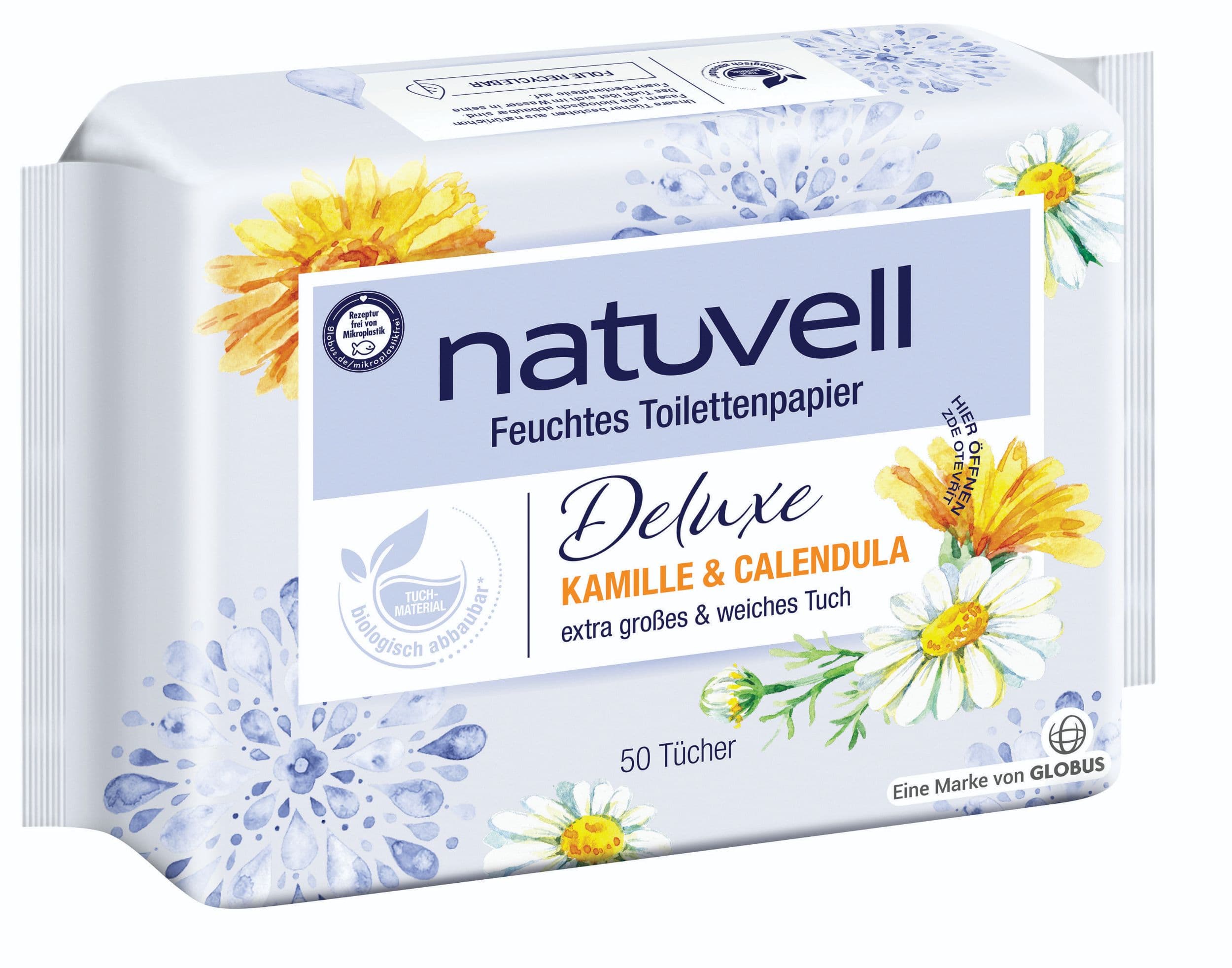 Natuvell vlhčený toaletní papír Heřmánek-Měsíček 50 ks
