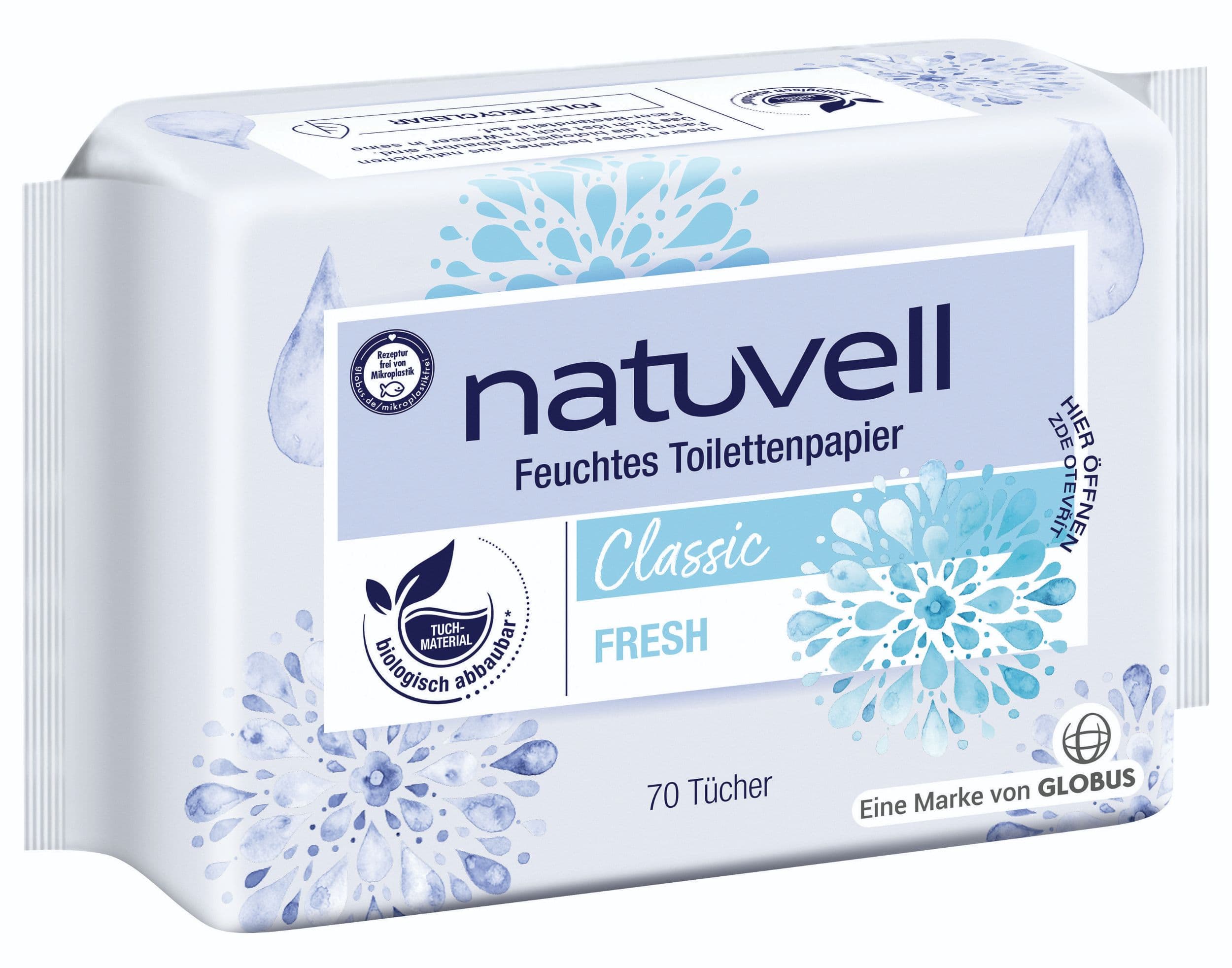 Natuvell Vlhčený toaletní papír Classic Fresh 70ks
