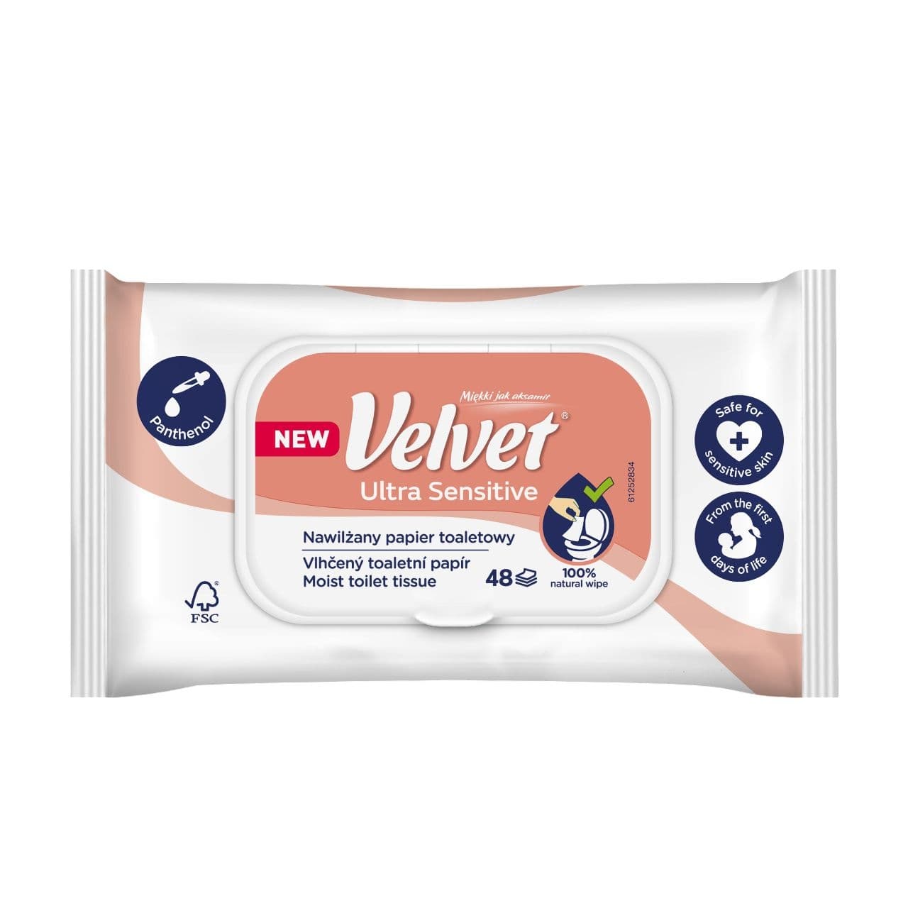 VELVET Vlhčený TP Ultra Sensitive 48 ks
