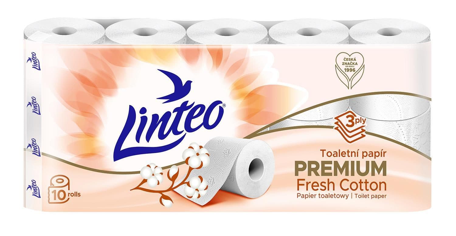 Linteo toaletní papír PREMIUM bavlníková parfemace, 3vrstvý, 10 rolí