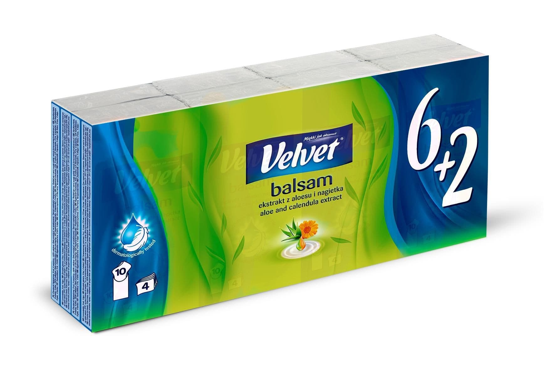 Velvet Balsam Kapesníky 4vrstvé 8x10 80ks
