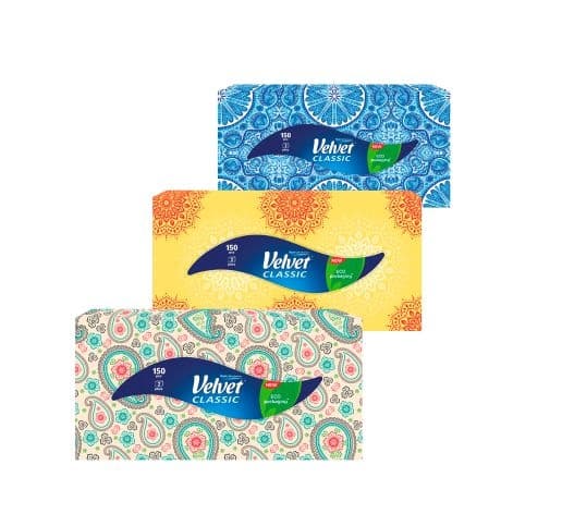 Velvet kapesníky Classic box  2vrstvé 150 ks