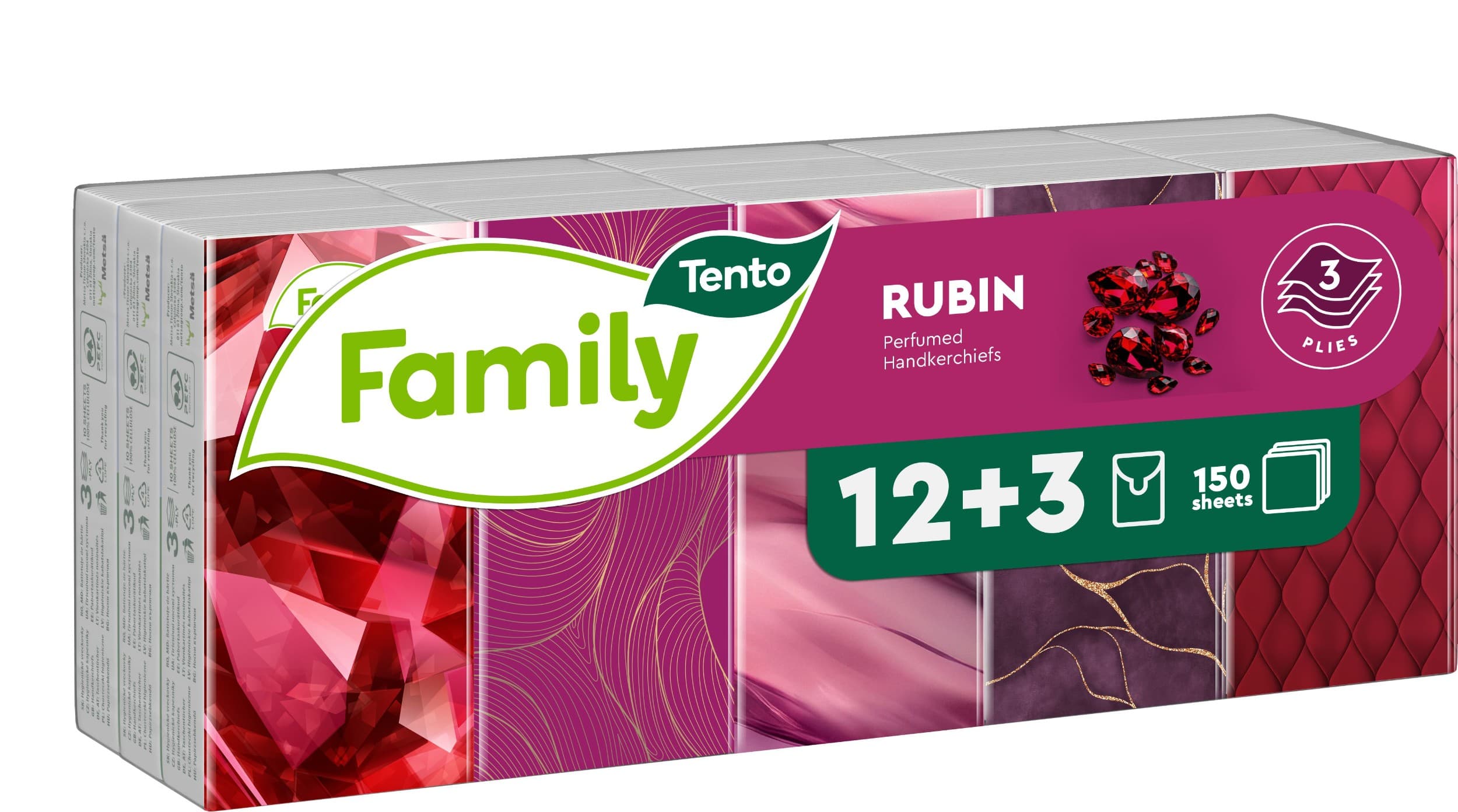 Tento kapesníky Rubín 3vrstvé 15x10 ks