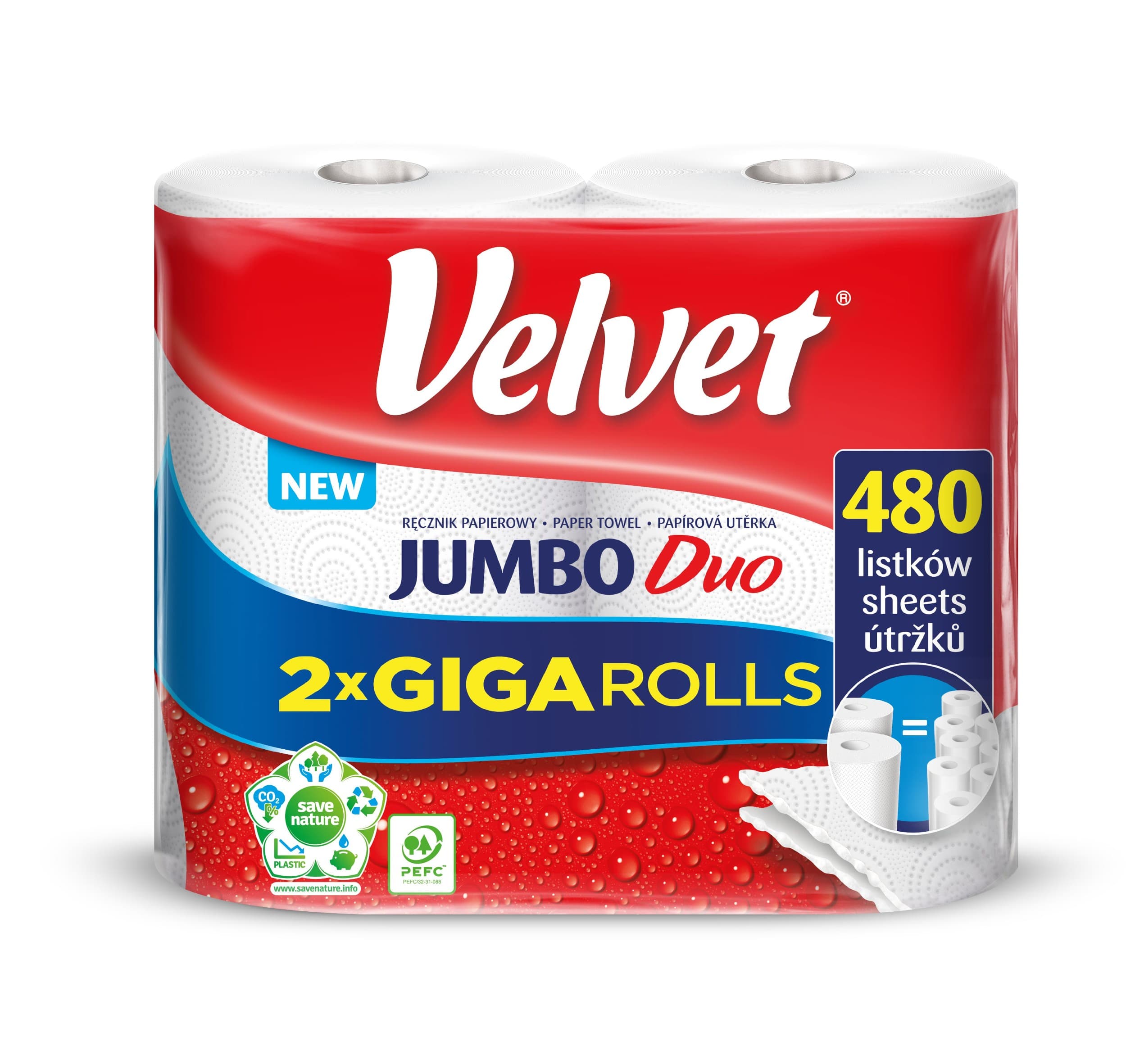 Velvet Jumbo kuchyňské role Duo 2vr., 2x240útržků 2ks