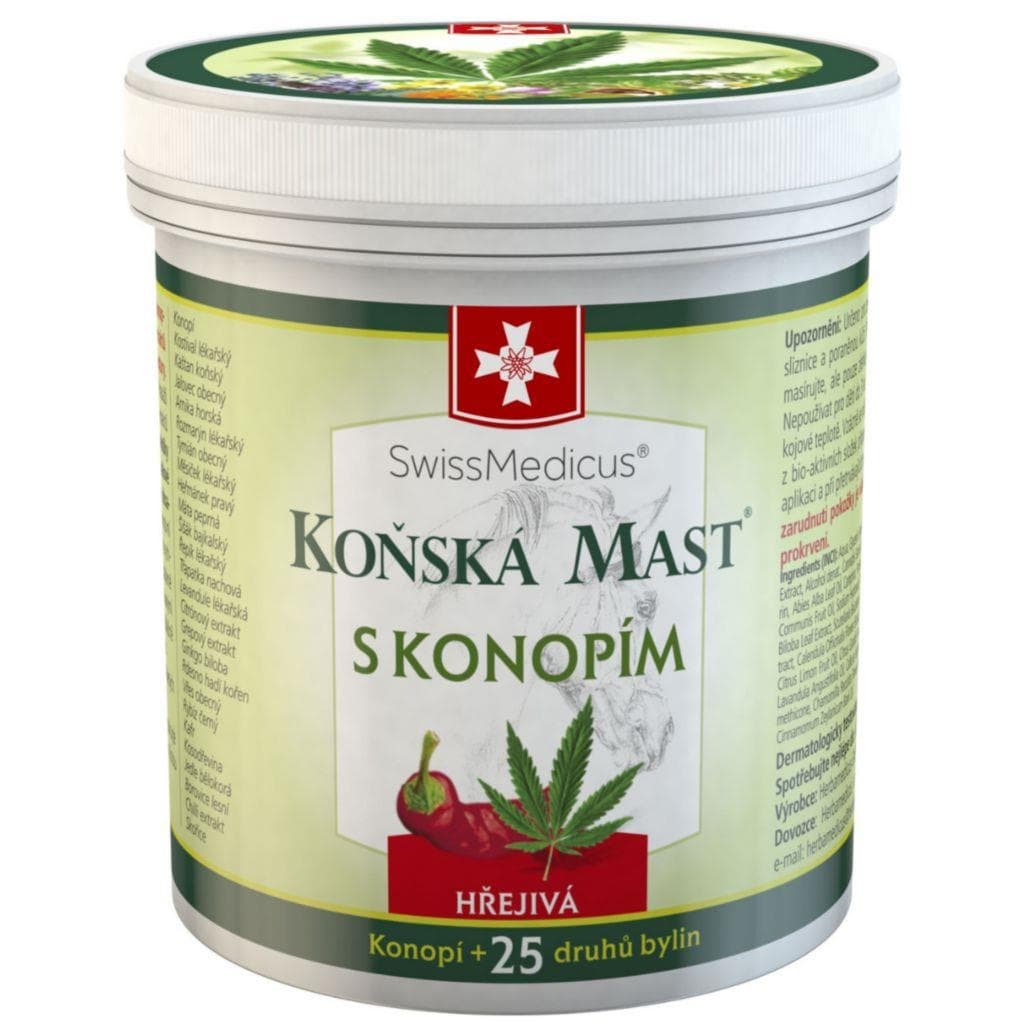 SwissMedicus Koňská mast s konopím hřejivá 250 ml