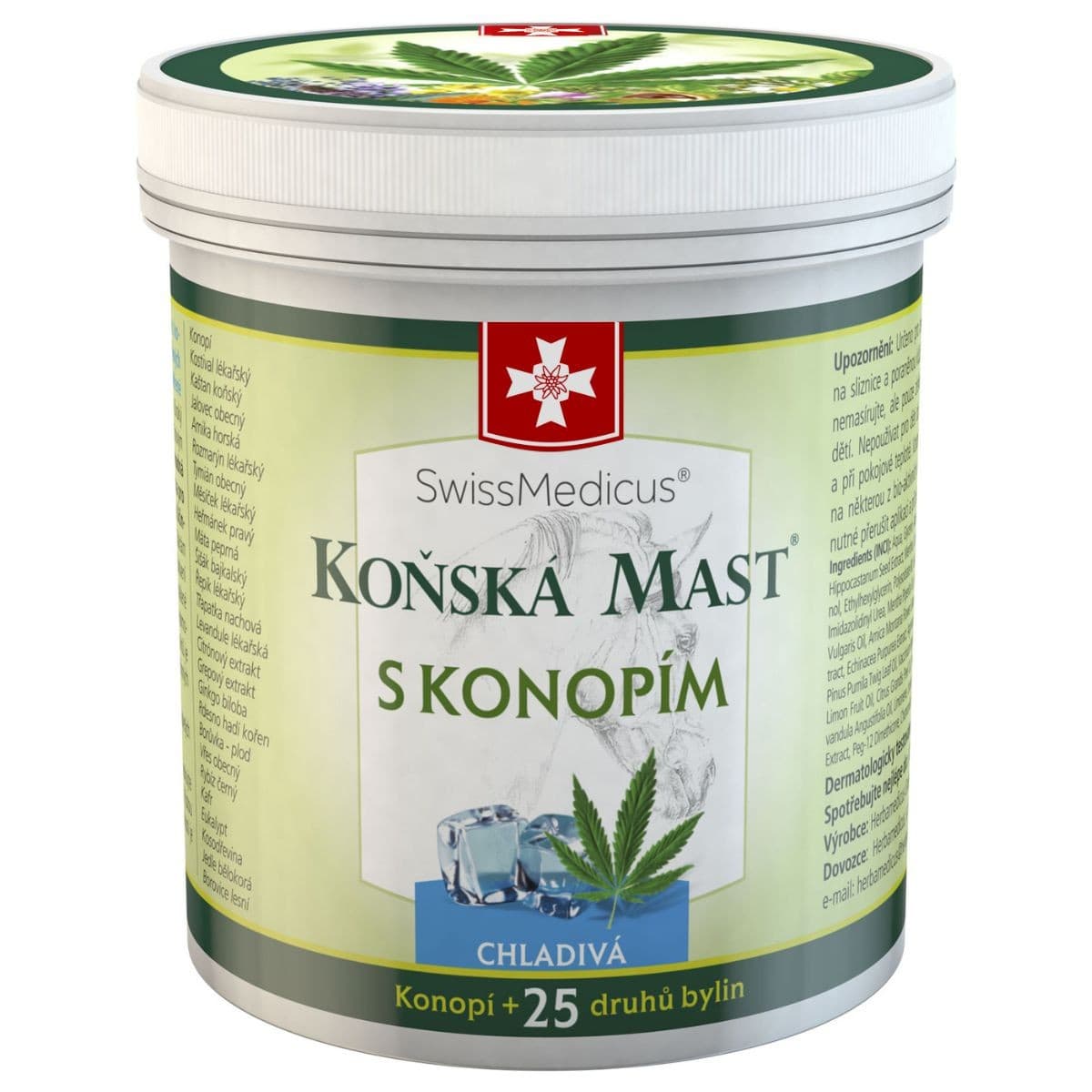 SwissMedicus Koňská mast s konopím chladivá 250 ml