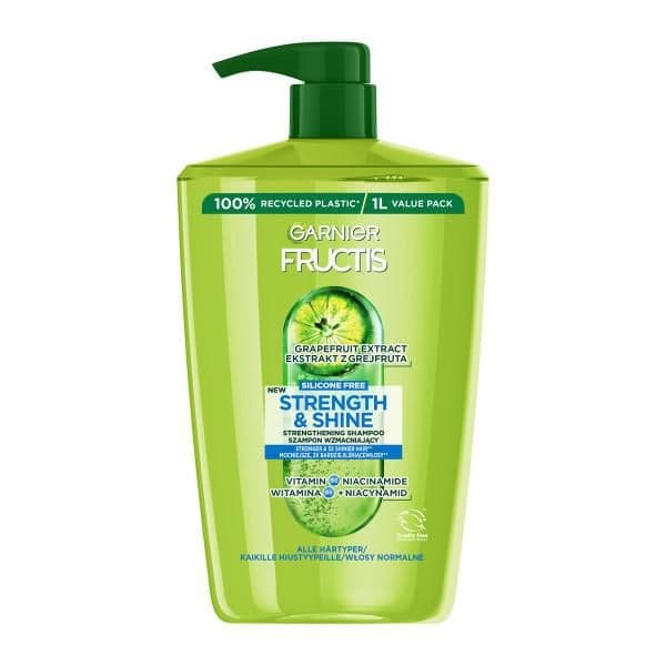 Garnier Fructis Strength & Shine Posilující šampon pro všechny typy vlasů bez lesku a síly 1000 ml
