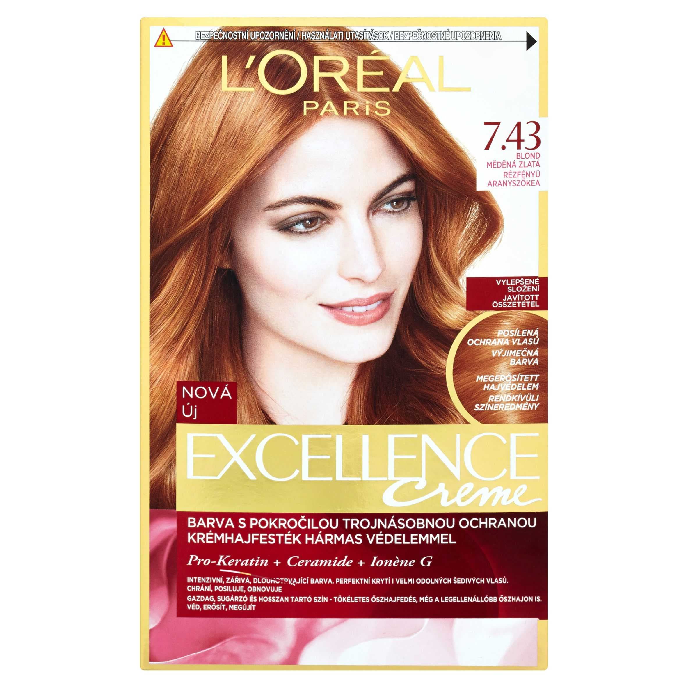 L'Oréal Paris Excellence Creme blond měděná zlatá 7.43