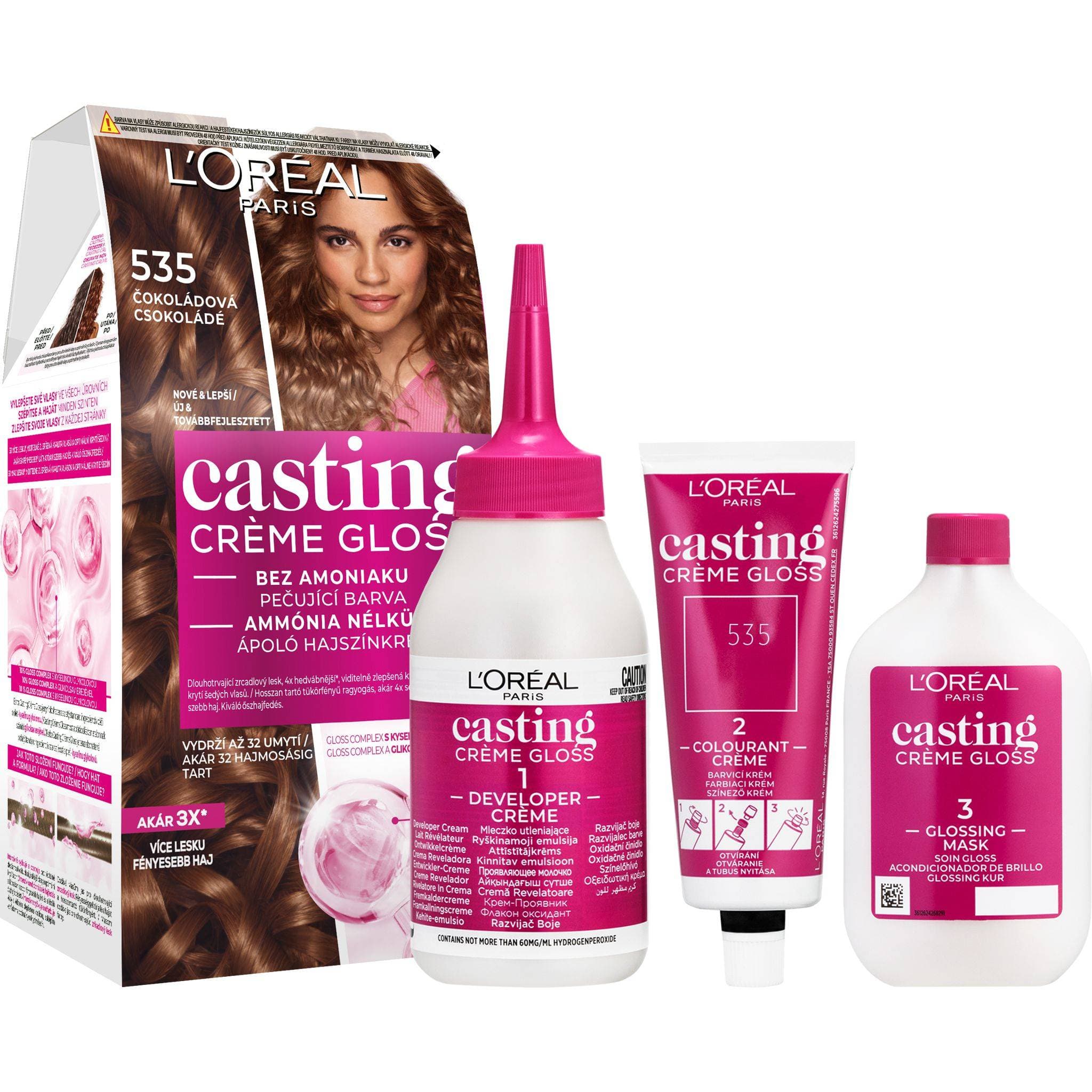 L'Oréal Paris Casting Creme Gloss semipermanentní barva na vlasy 535 čokoládová