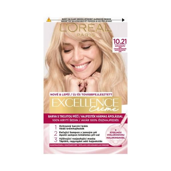 L'Oréal Paris Excellence 10.21 Nejsvětlejší perleťová blond 72ml + 48ml + 12ml + 60ml