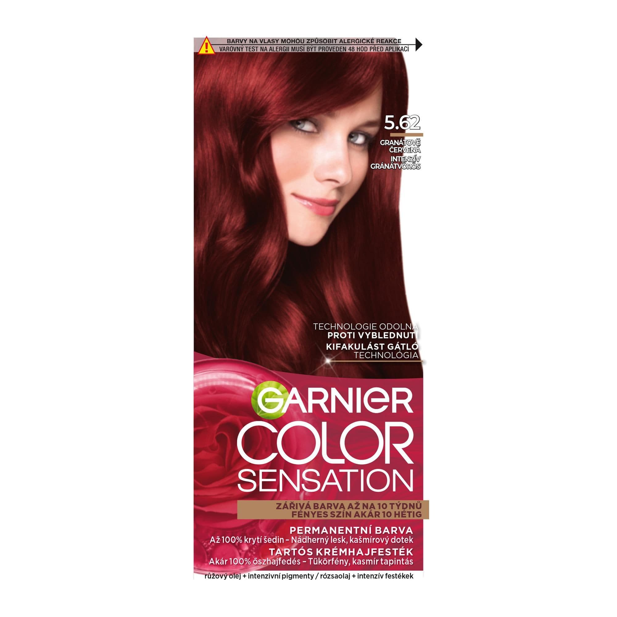 Garnier Color Sensation permanentní barva na vlasy 5.62 granátově červená