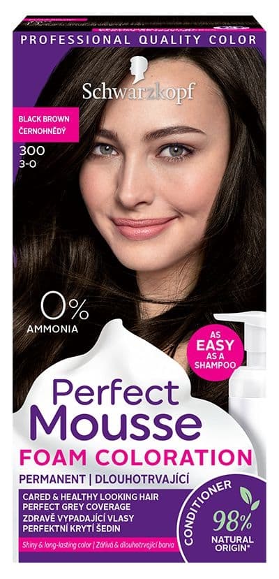 Schwarzkopf Perfect Mousse barva na vlasy černohnědý 300 35 ml