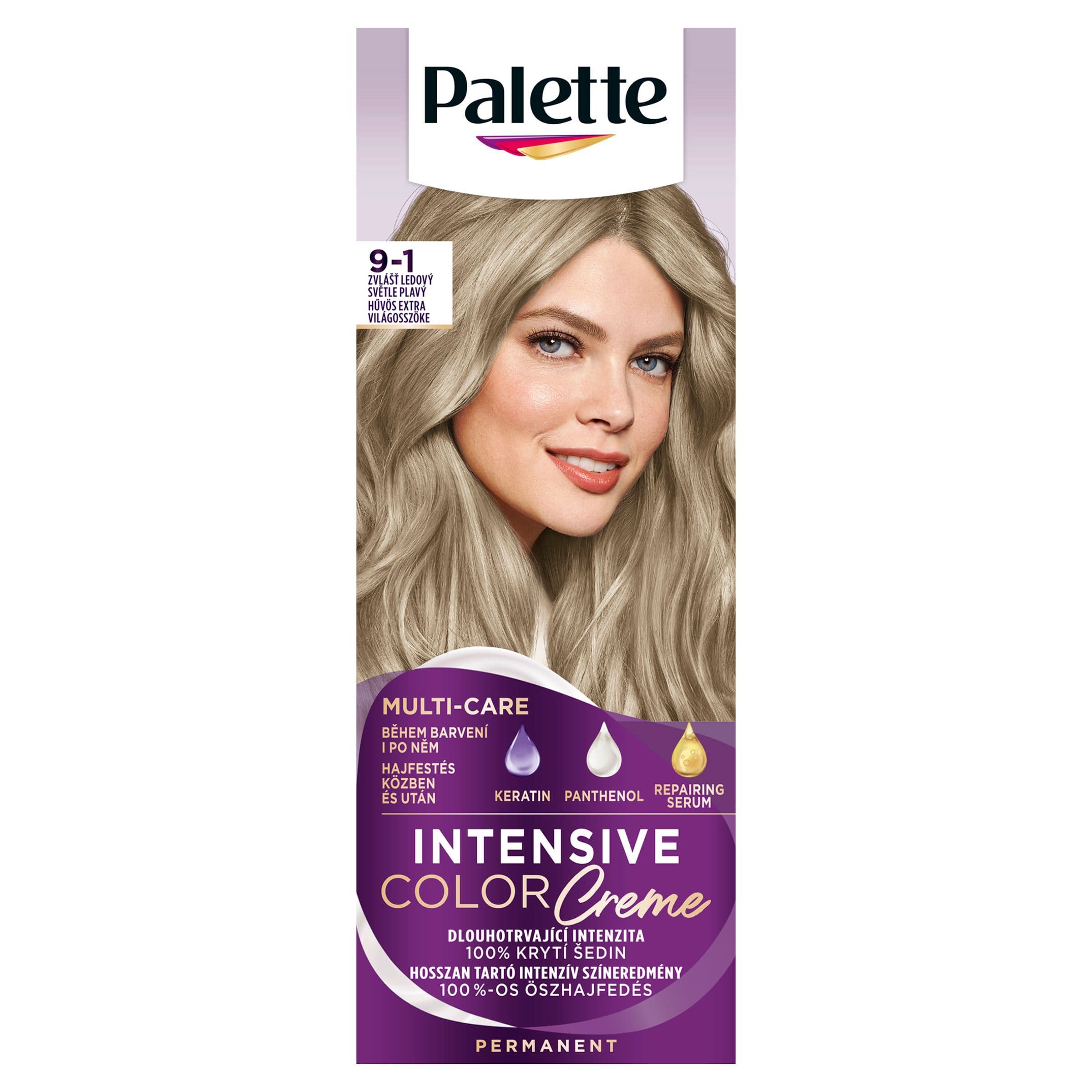 Palette Intensive Color Creme barva na vlasy zvlášť ledový světle plavý 9-1 1 ks