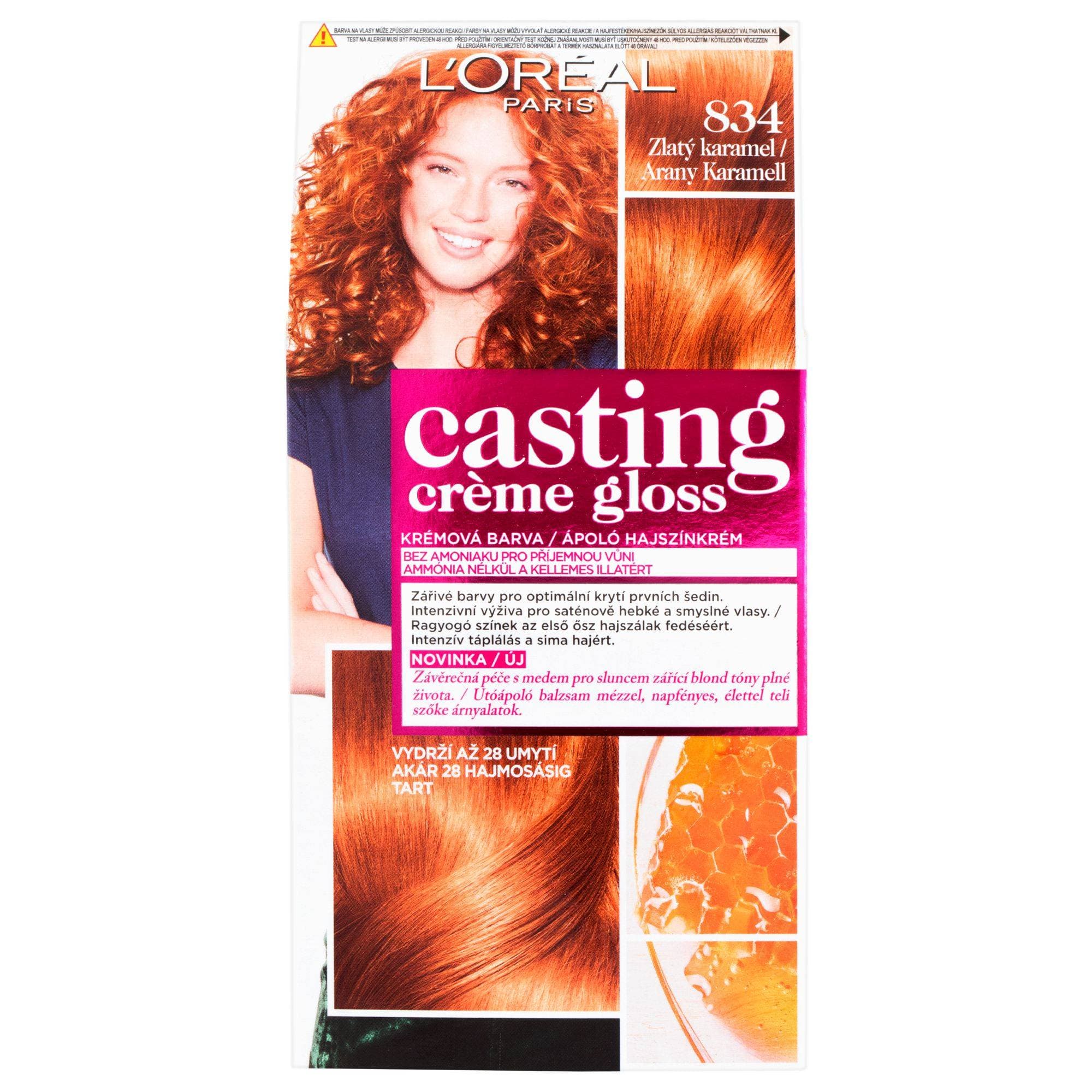 L'Oréal Paris Casting Creme Gloss semipermanentní barva na vlasy 834 zlatý karamel