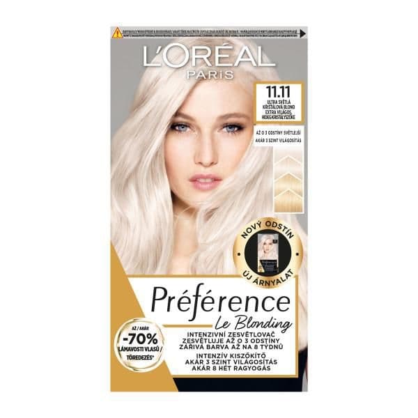 L'Oréal Paris Preférence Le Blonding 11.11 Ultra světlá křišťálová blond 40+80+54ml