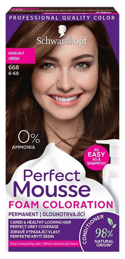 Schwarzkopf Perfect Mousse barva na vlasy oříšek 668 35 ml