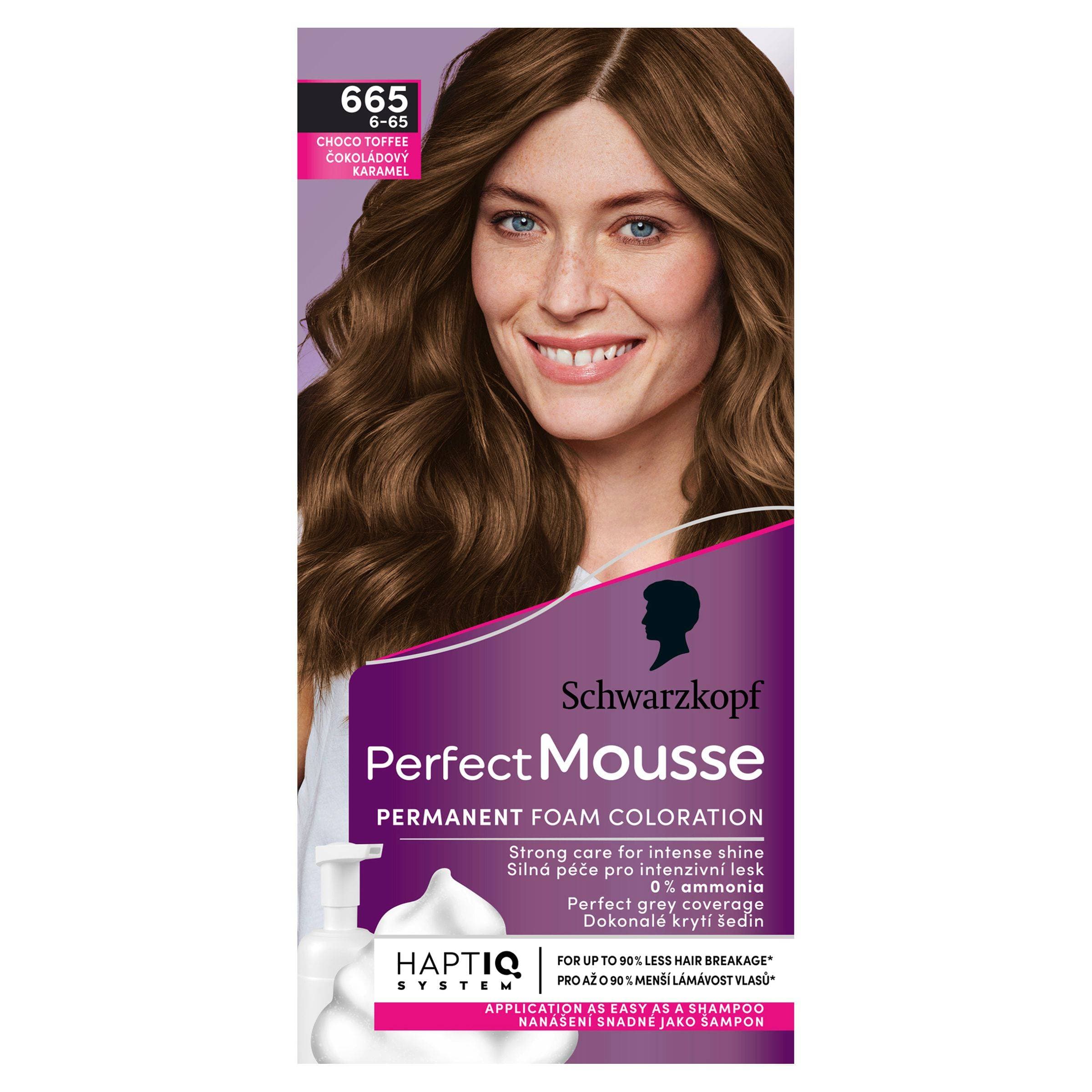 Schwarzkopf Perfect Mousse barva na vlasy Čokoládový Karamel 665 (6-65) 1 ks