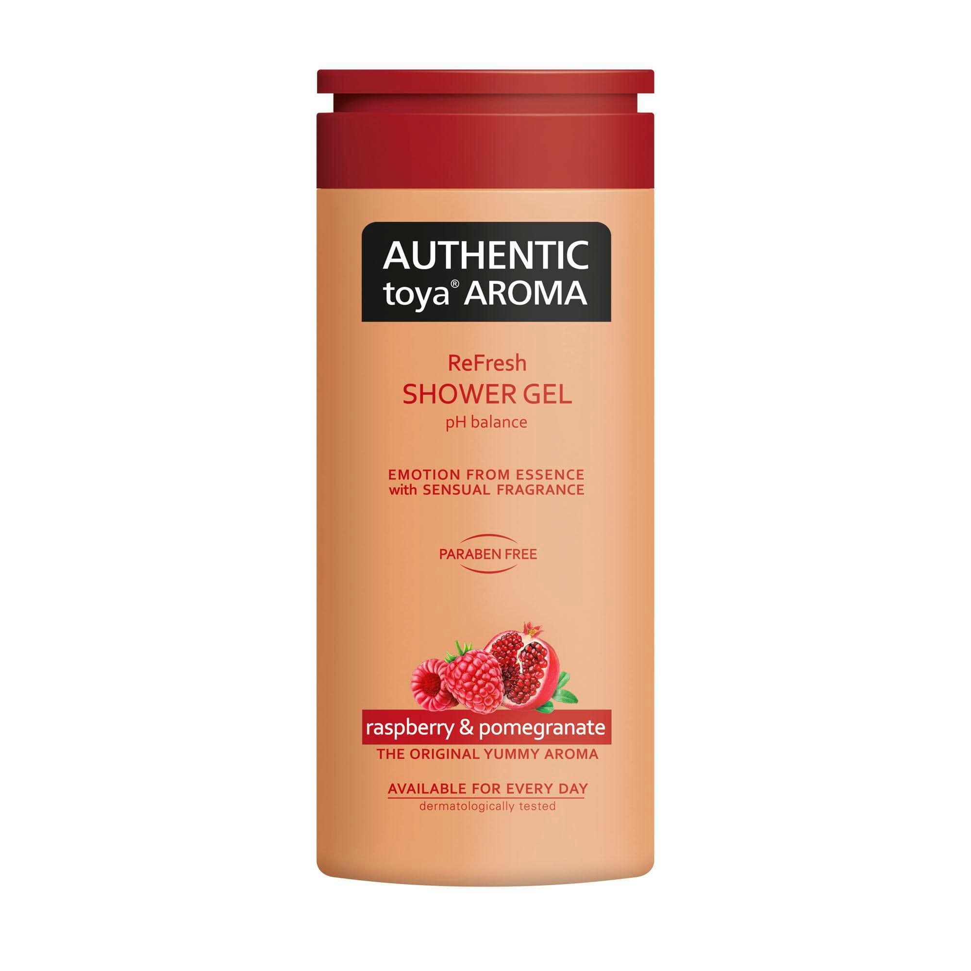 Authentic toya Aroma sprchový gel 400 ml raspberry & pomegranate