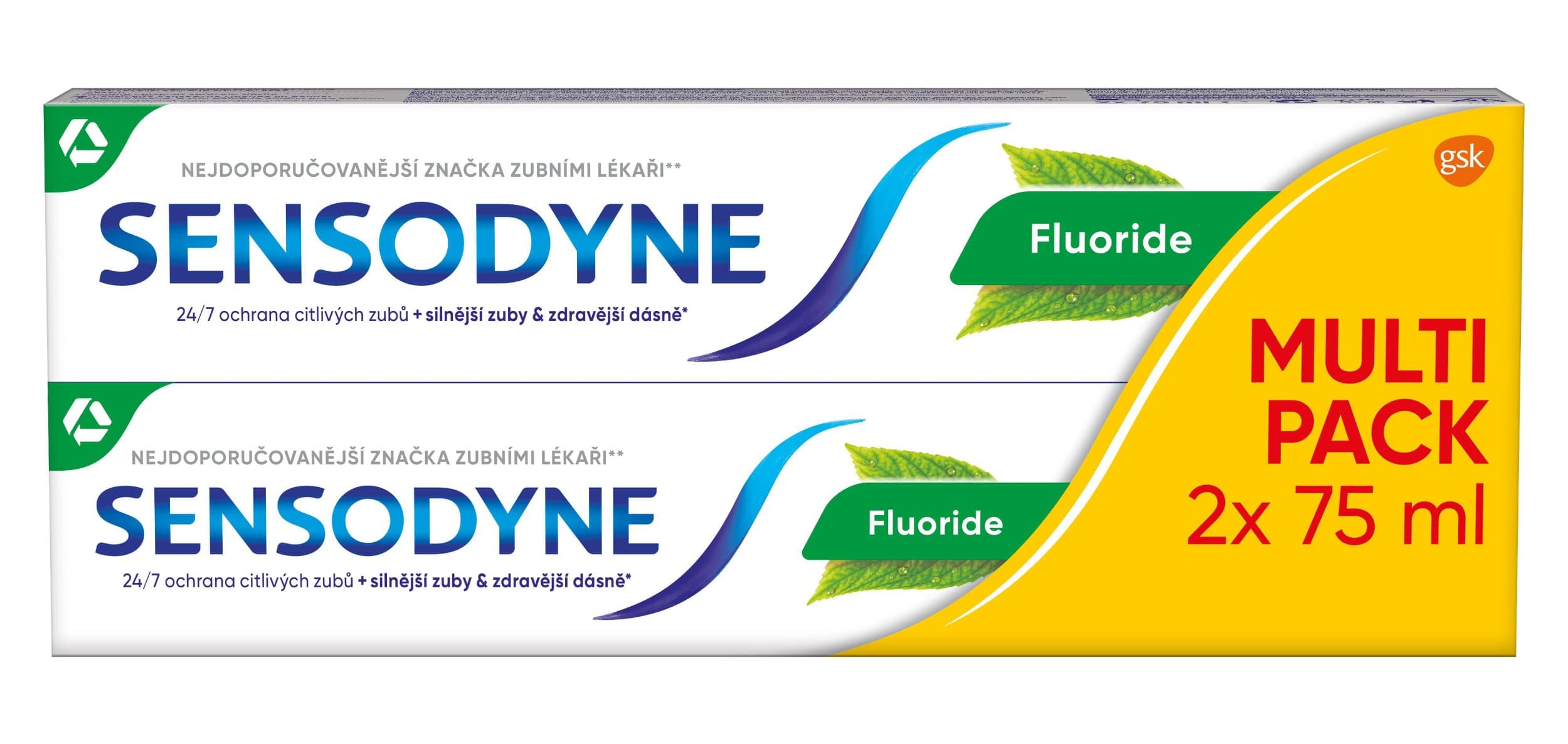 Sensodyne fluoride zubní pasta 2x75ml