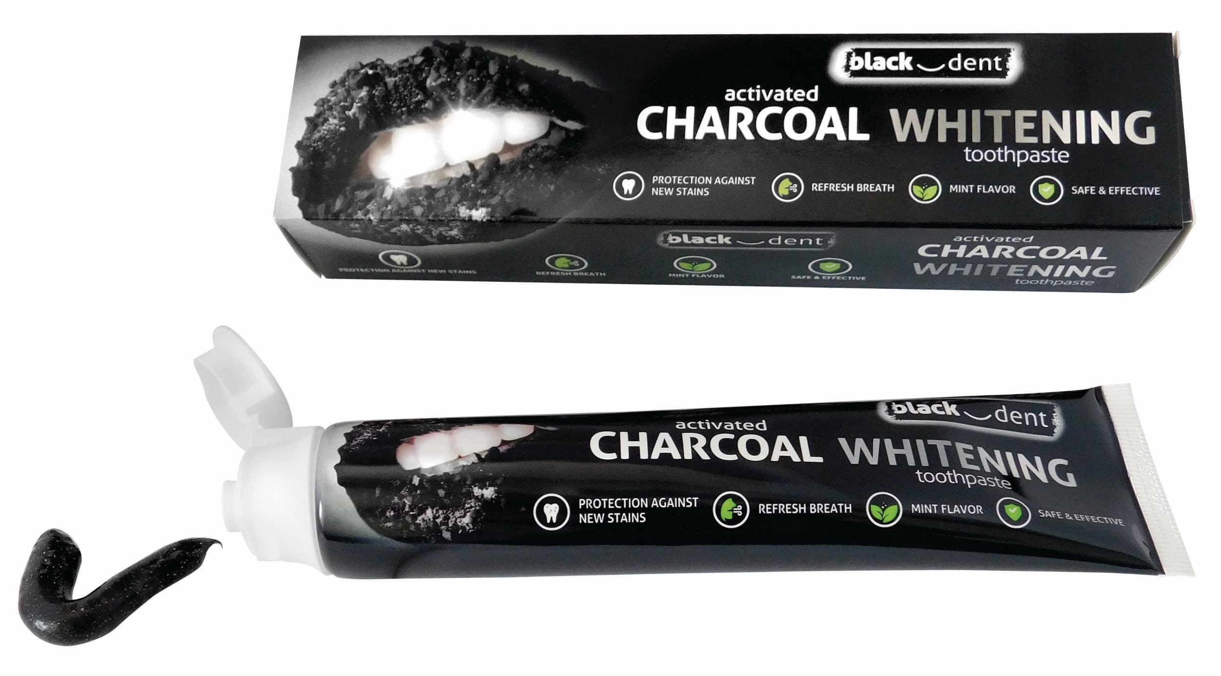 black-dent zubní pasta s fluorem a aktivovaným organickým uhlím 75ml