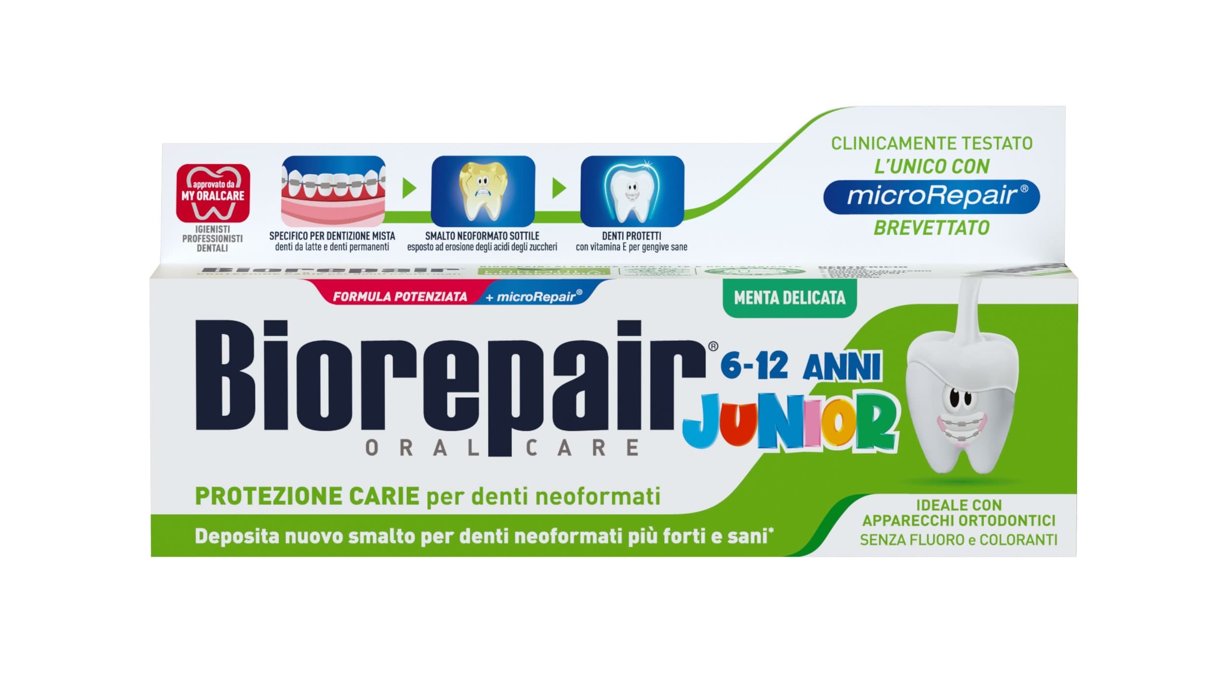 Biorepair Zubní pasta Junior 6-12 máta 75 ml