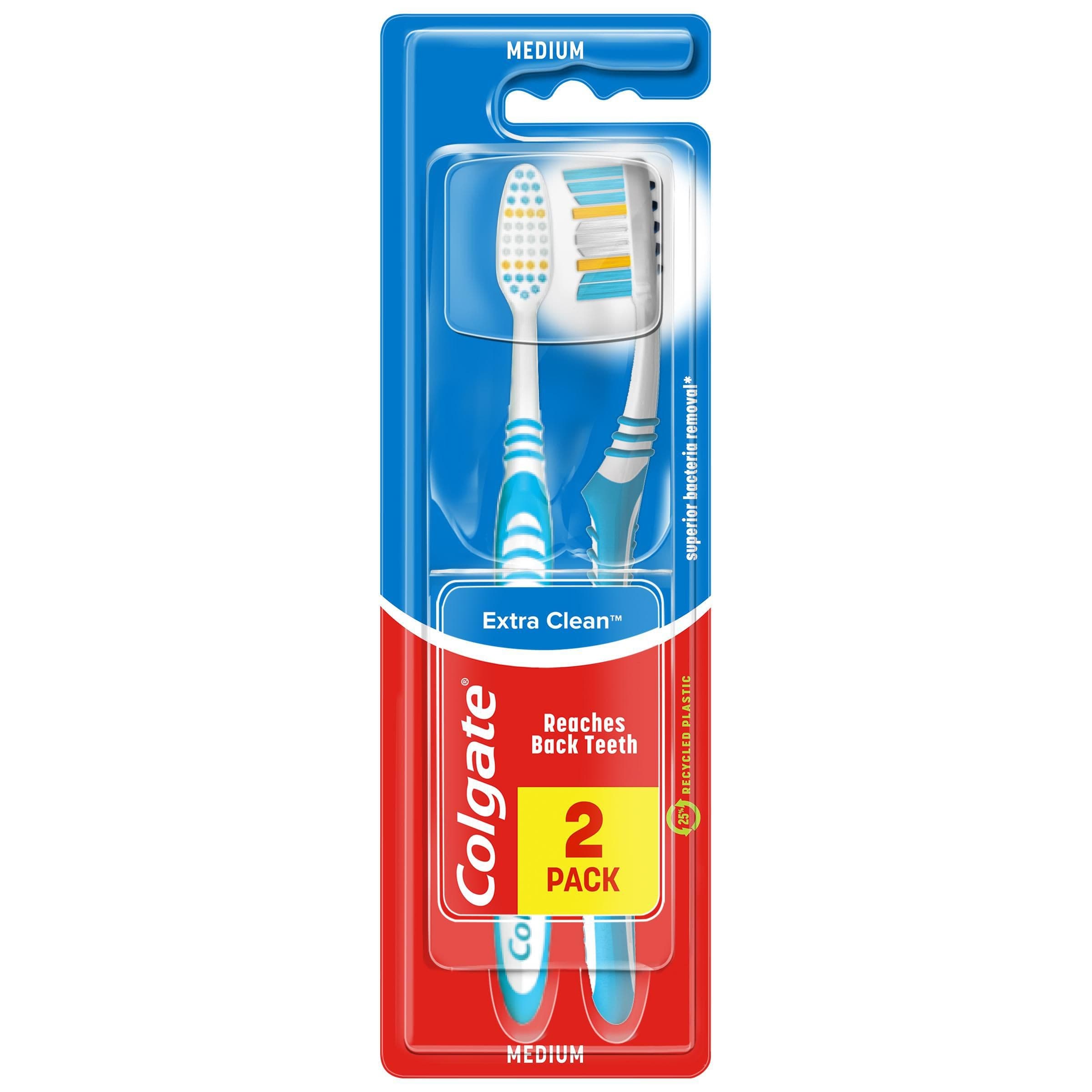 Colgate Extra Clean Zubní kartáček střední 1+1