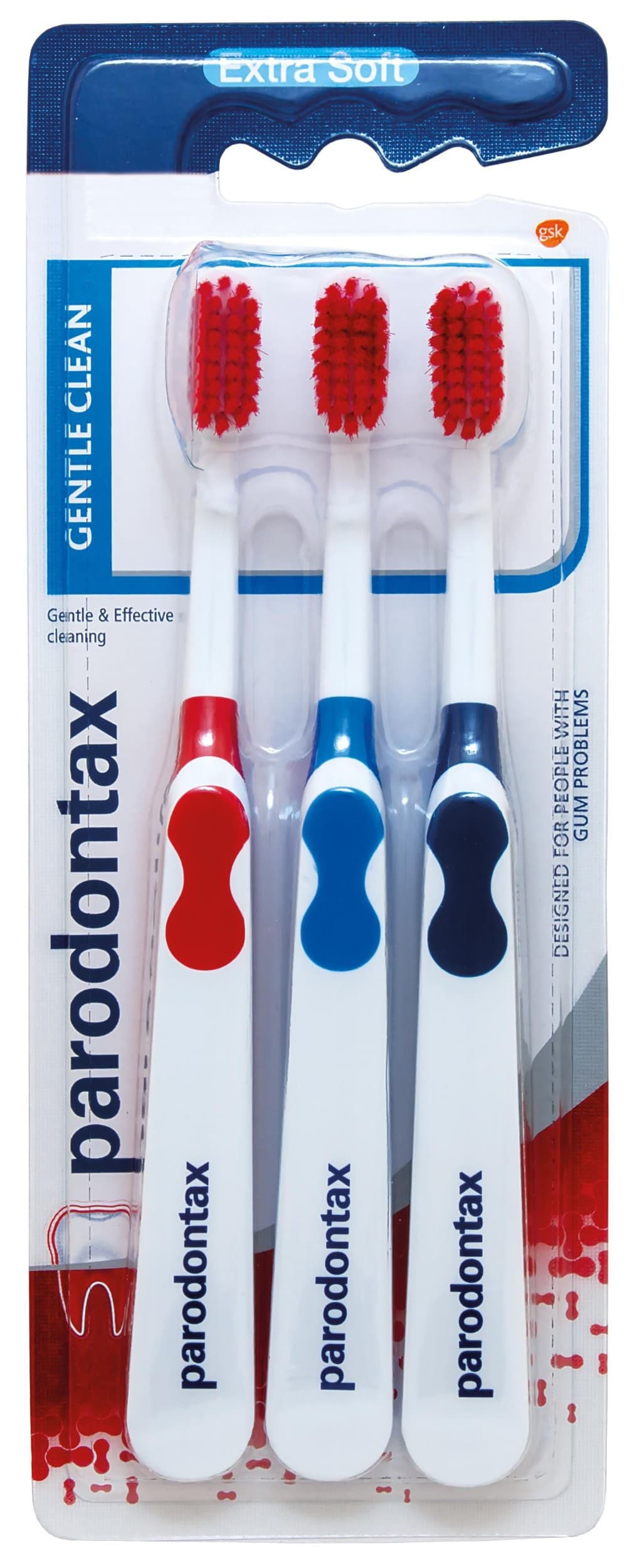 Parodontax Gentle clean extra soft zubní kartáčky triopack 3 ks