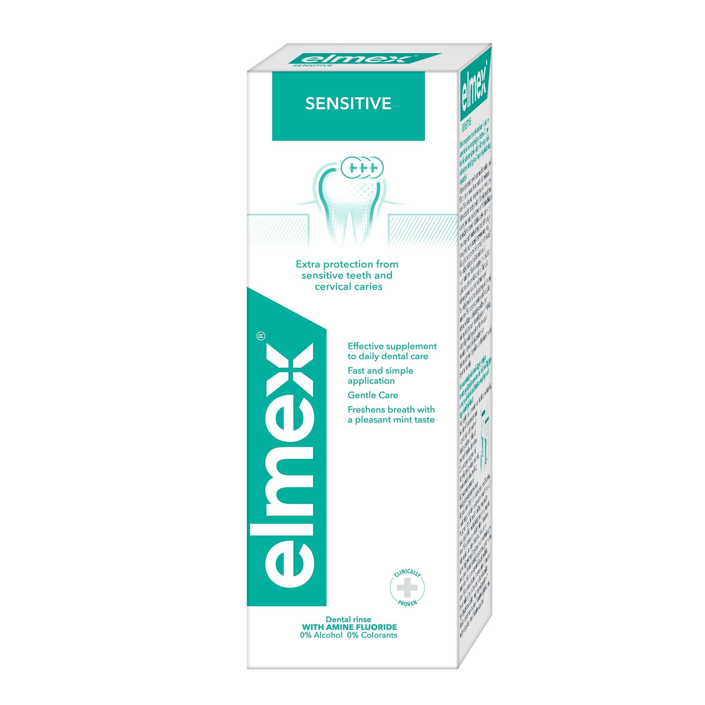 Elmex Sensitive Plus ústní voda s aminfluoridem 400 ml