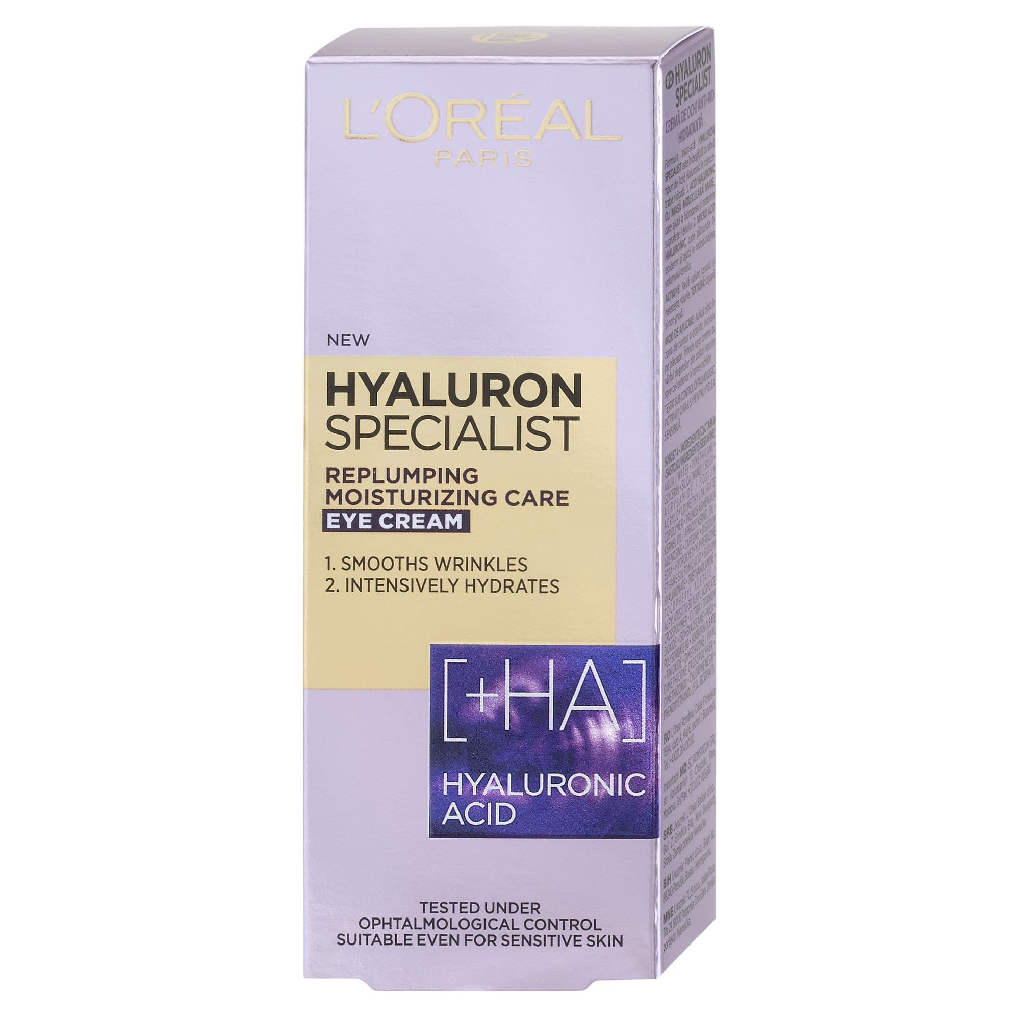 L'Oréal Paris Hyaluron Specialist oční hydratační krém s kyselinou hyaluronovou 15ml