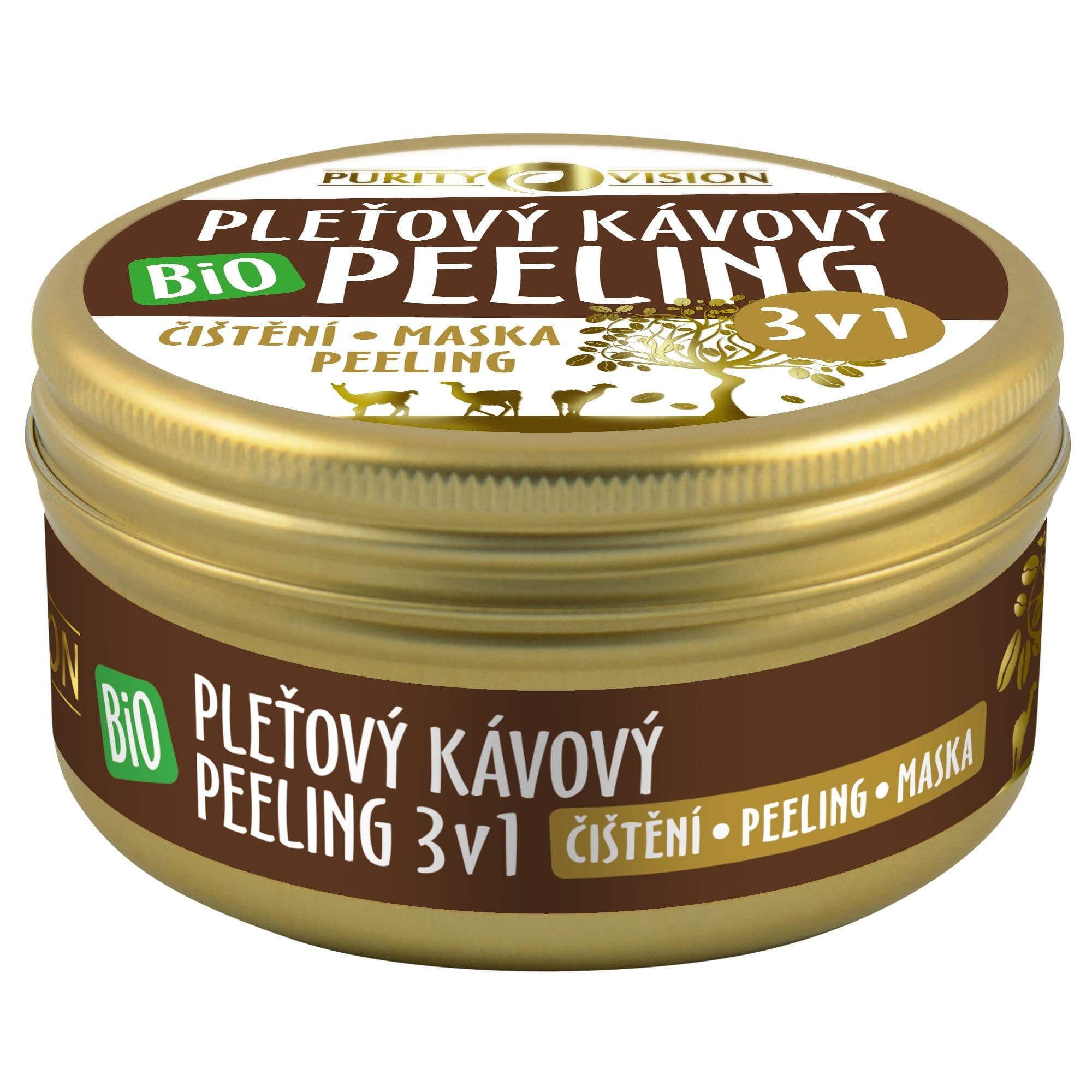 Purity Vision Bio Kávový pleťový peeling 3v1