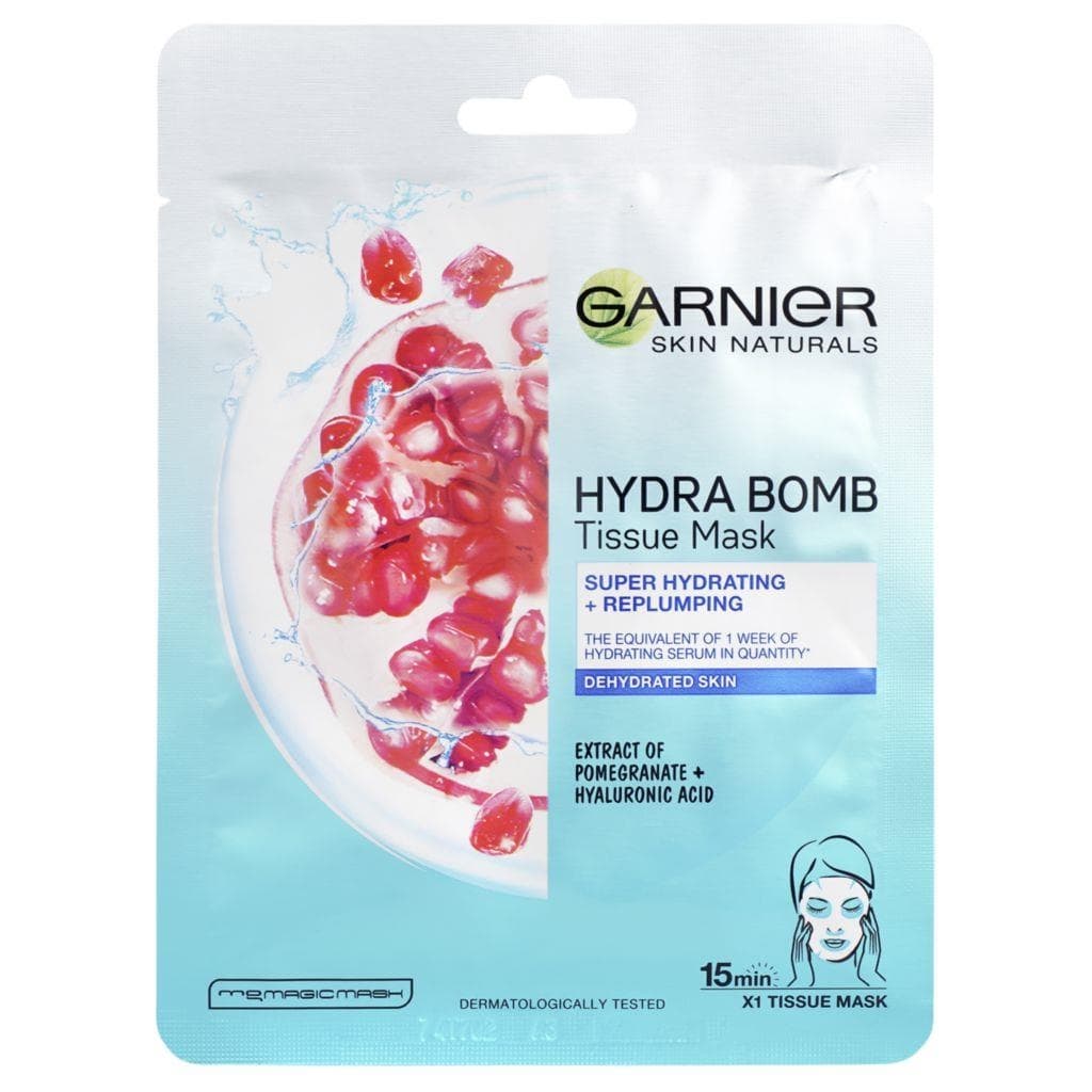 Garnier Moisture + Aqua bomb Superhydratační textilní maska s granátovým jablkem 32 g