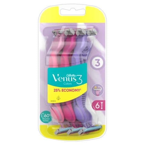 Gillette Venus 3 Colors Pohotová holítka 6 ks