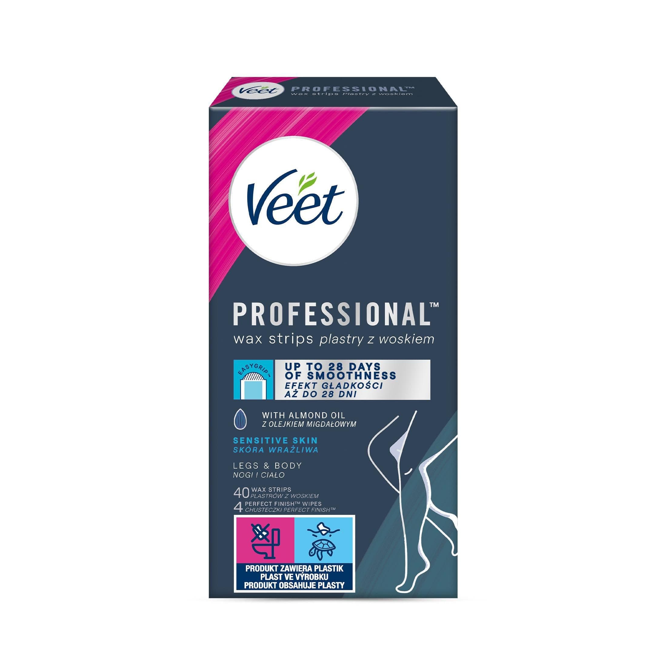 Veet Professional Studené vosk. pásky pro citlivou pokožku 40 ks
