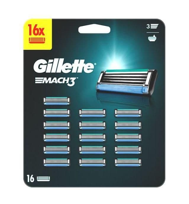 Gillette Mach3 Náhradní holicí hlavice pro muže 16 ks