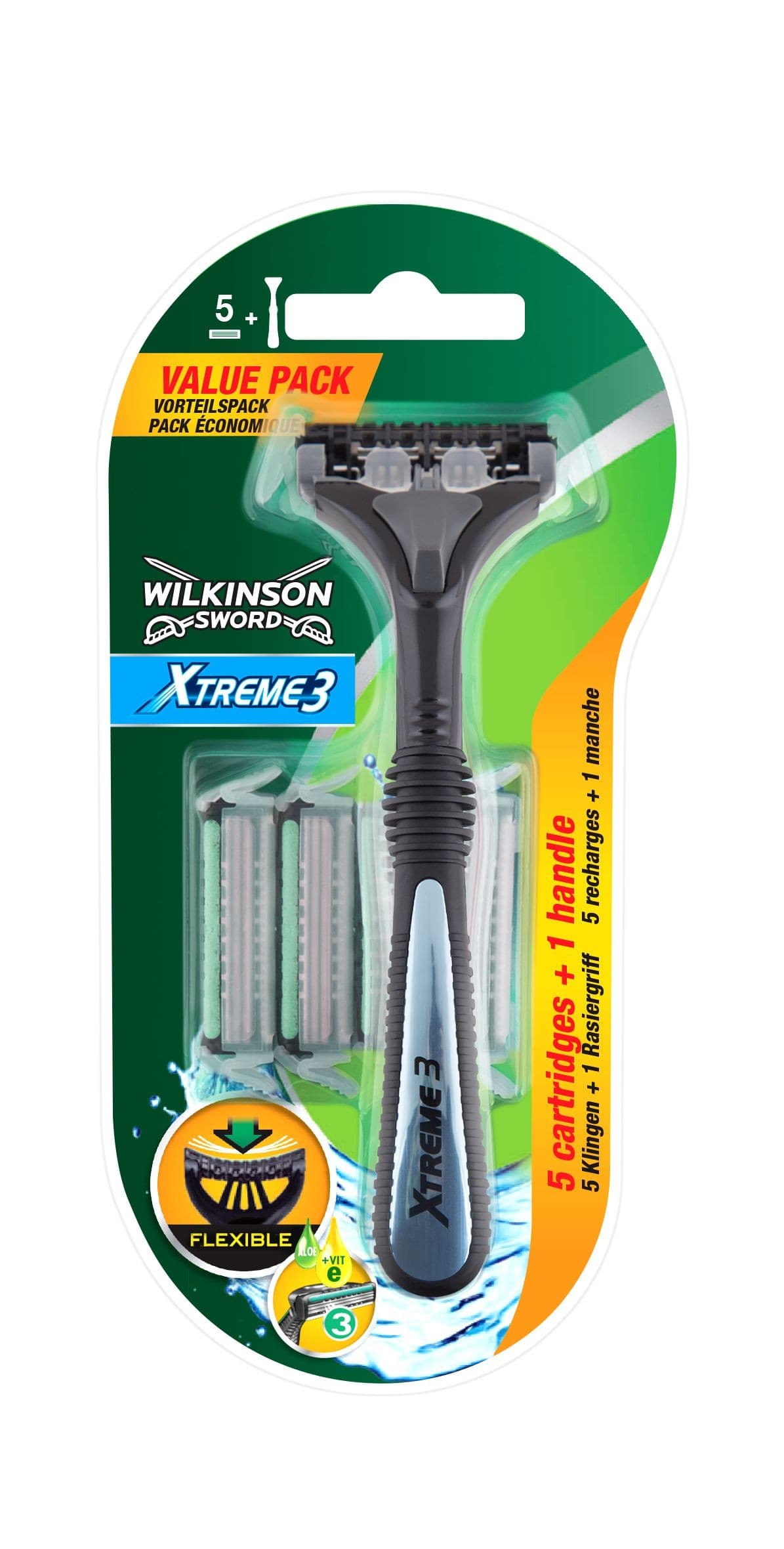 Wilkinson Sword Xtreme3 Hybrid Clampack Holicí strojek s 5 náhradními břity