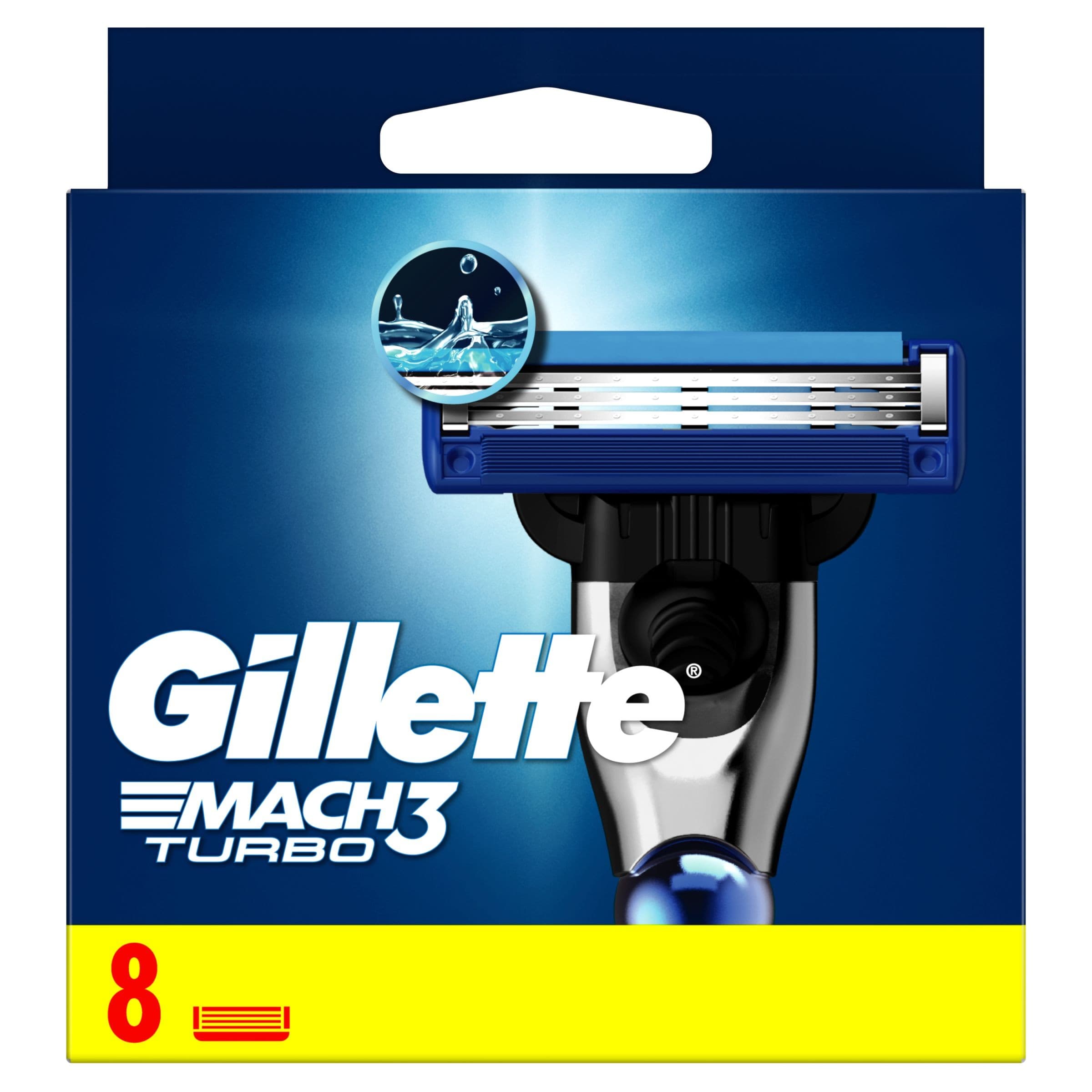 Gillette Mach3 Turbo Náhradní holicí hlavice pro muže 8ks