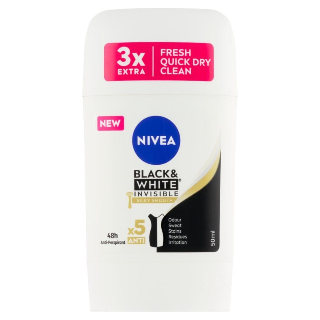 Nivea Tuhý Antiperspirant B&W Silky Smooth 50 ml