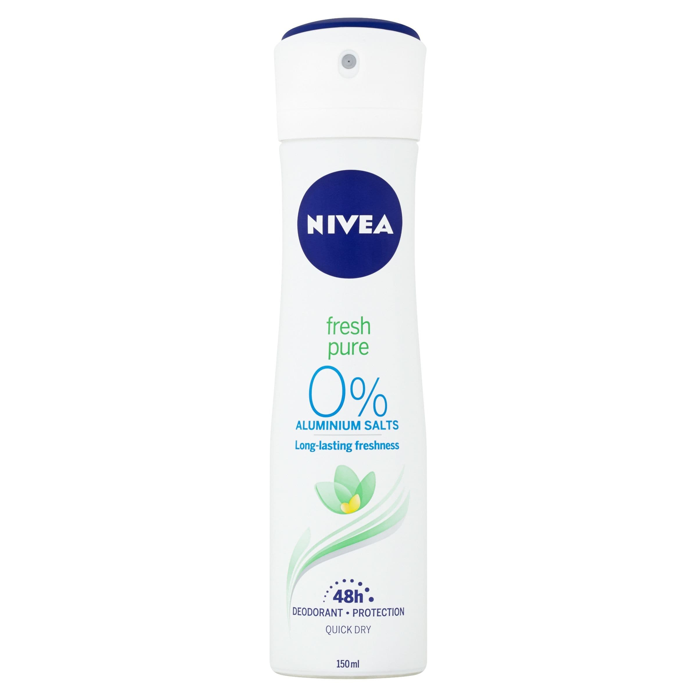 Nivea Pure & Natural Action sprej deodorant s vůní jasmínu 150 ml