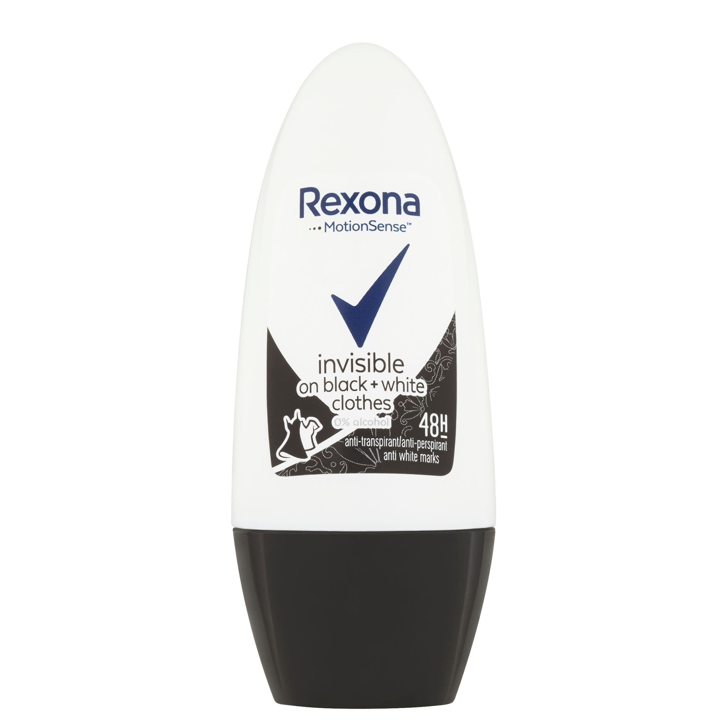 Rexona Invisible Black + White kuličkový antiperspirant deodorant 50 ml