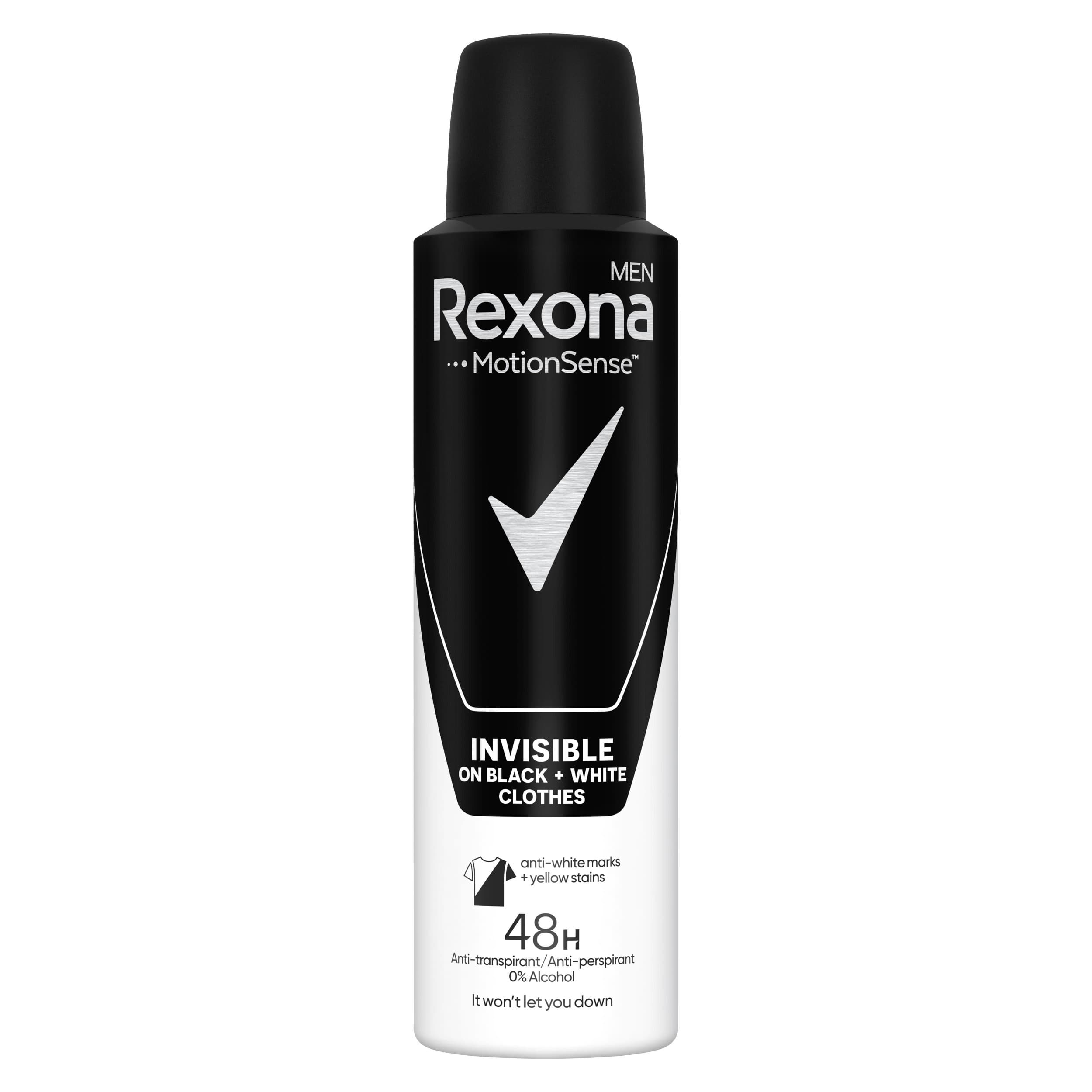Rexona Men Invisible Black + White antiperspirant sprej pro muže 150 ml